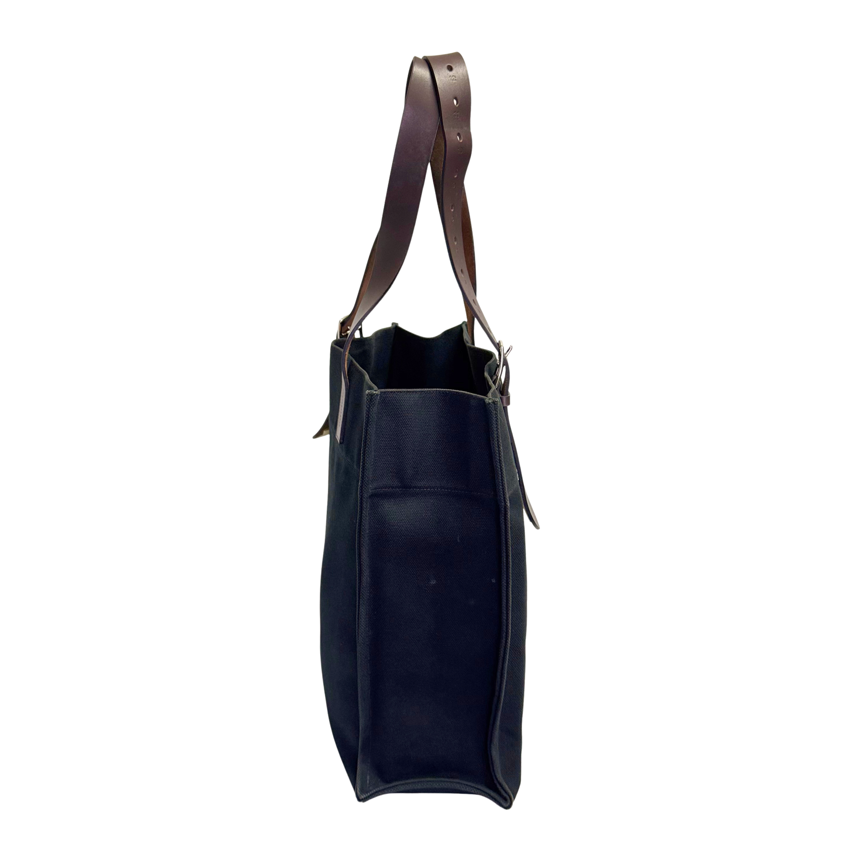 Hermés Etriviére Tote Bag Cotton Canvas Black