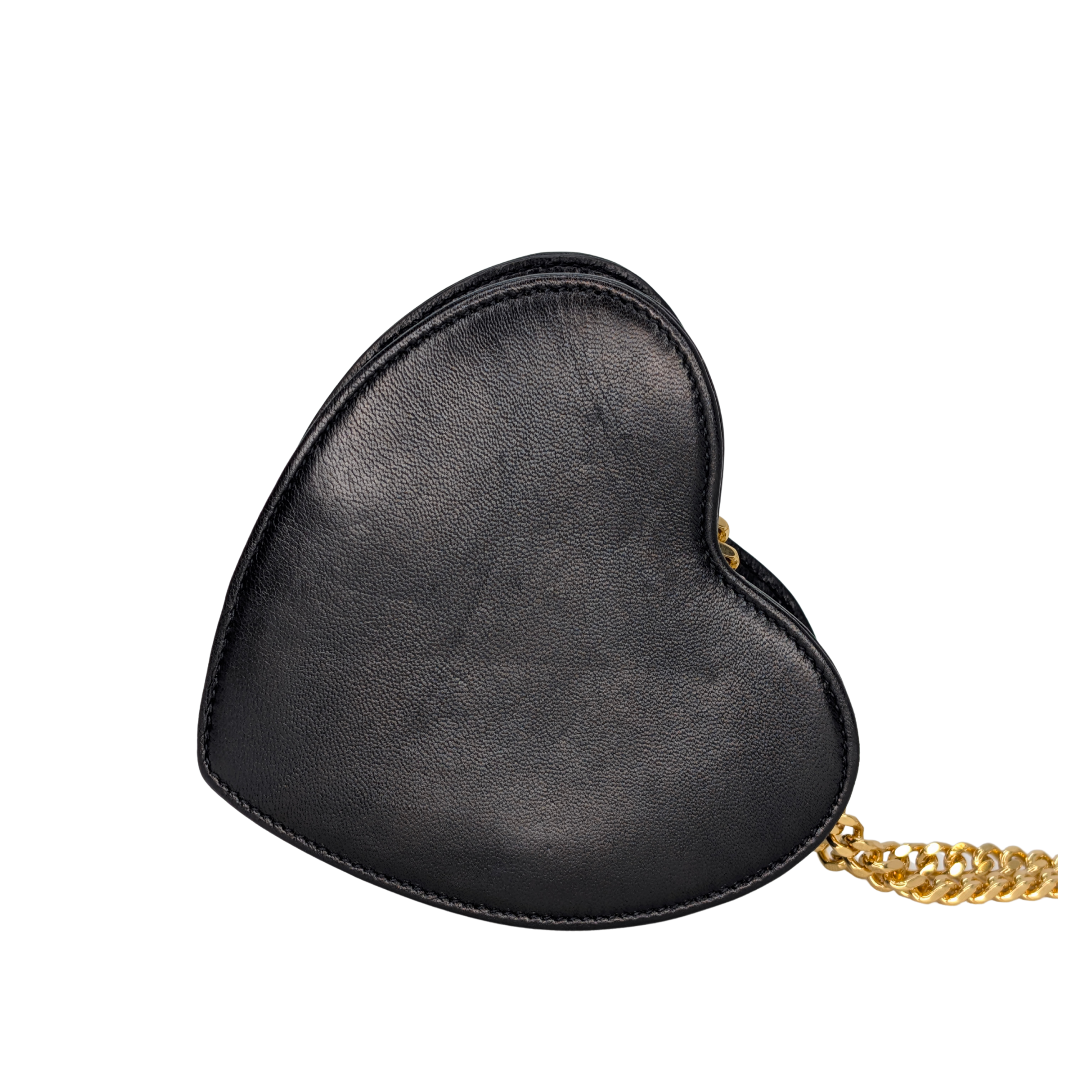 Yves Saint Laurent Mini Love Heart Leather Crossbody Bag Black
