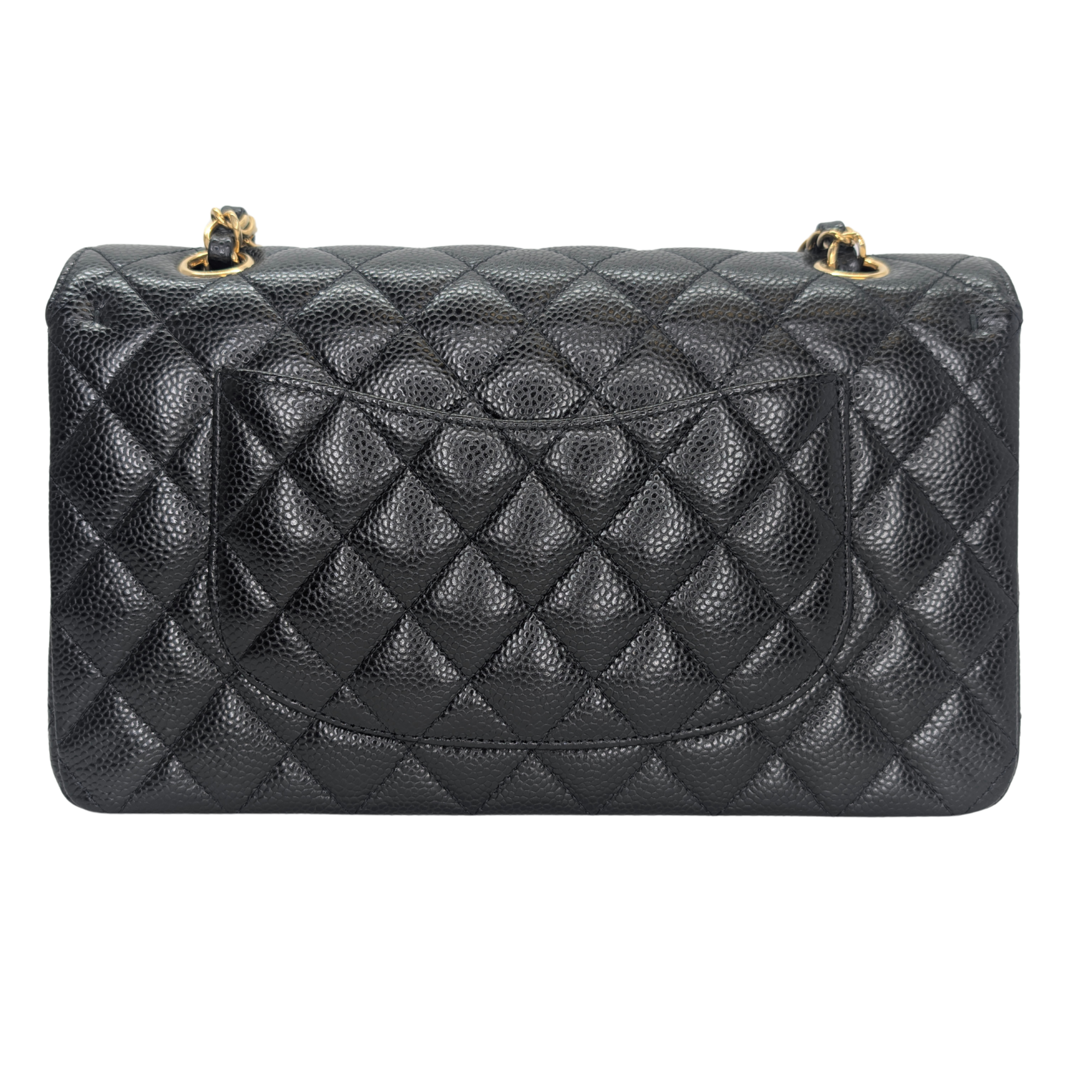 Chanel Classic Flap Bag Caviar Leather Medium Black