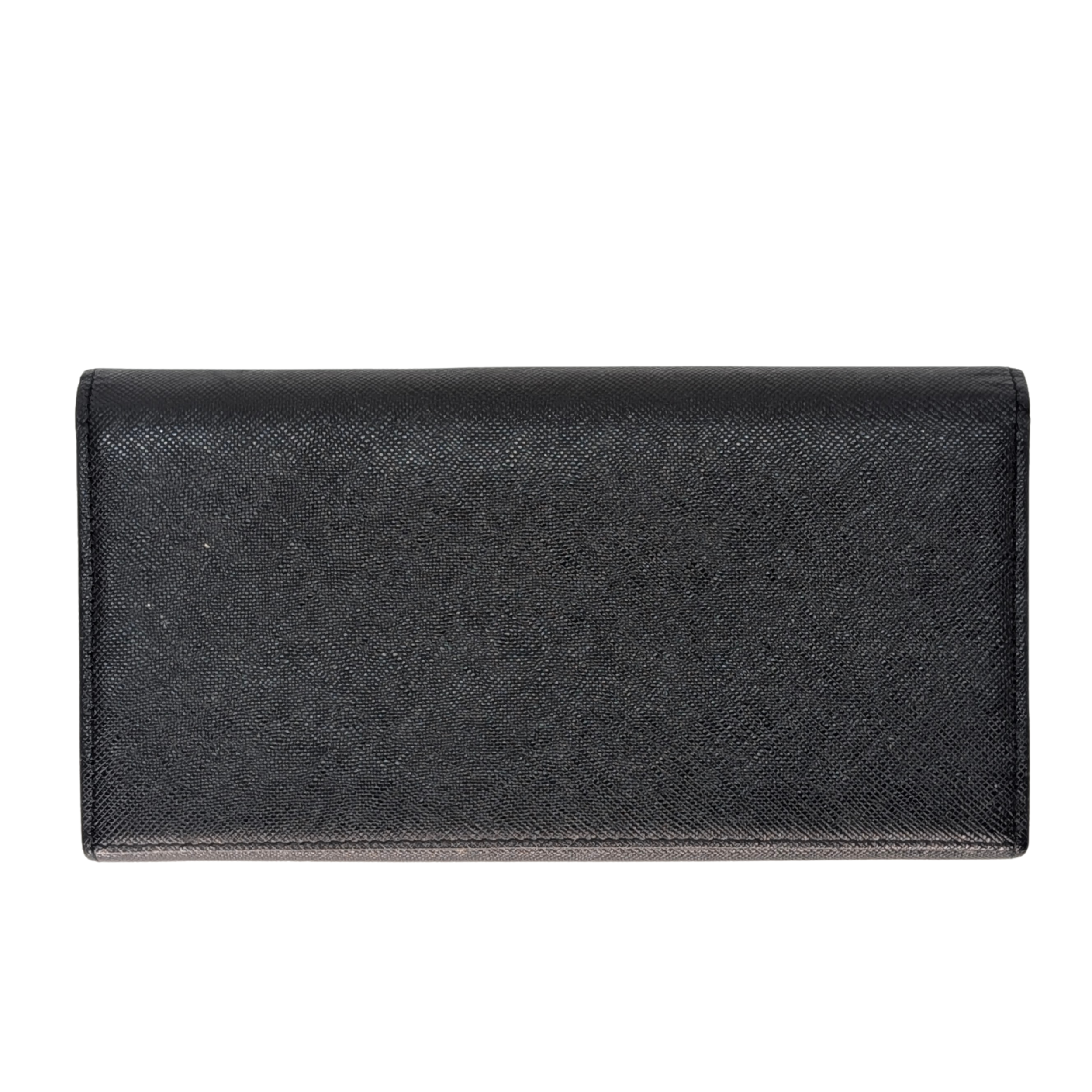 Burberry Black Long Wallet Leather Black