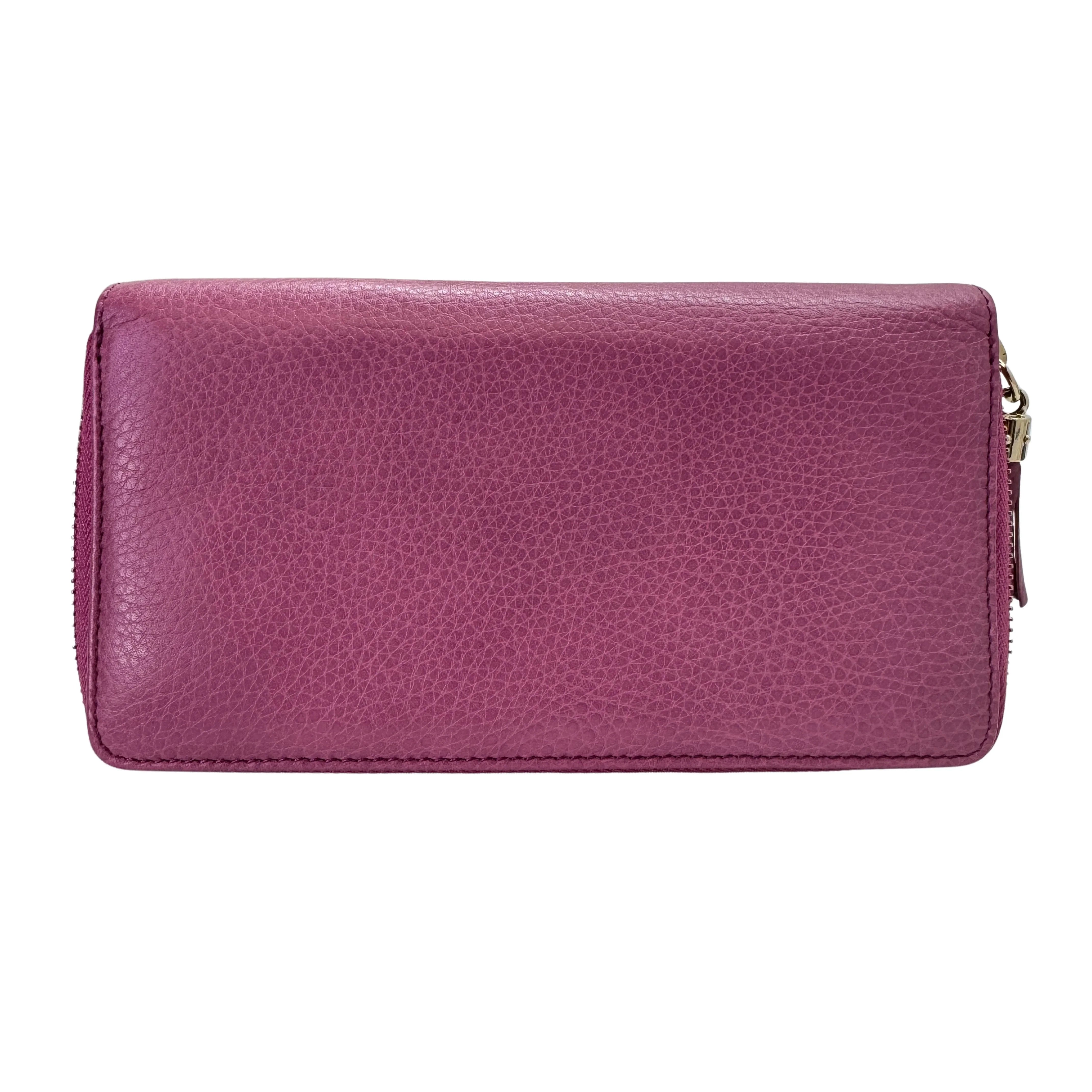 Gucci Pebbled Calfskin Soho Wallet Pink - Lost Designer