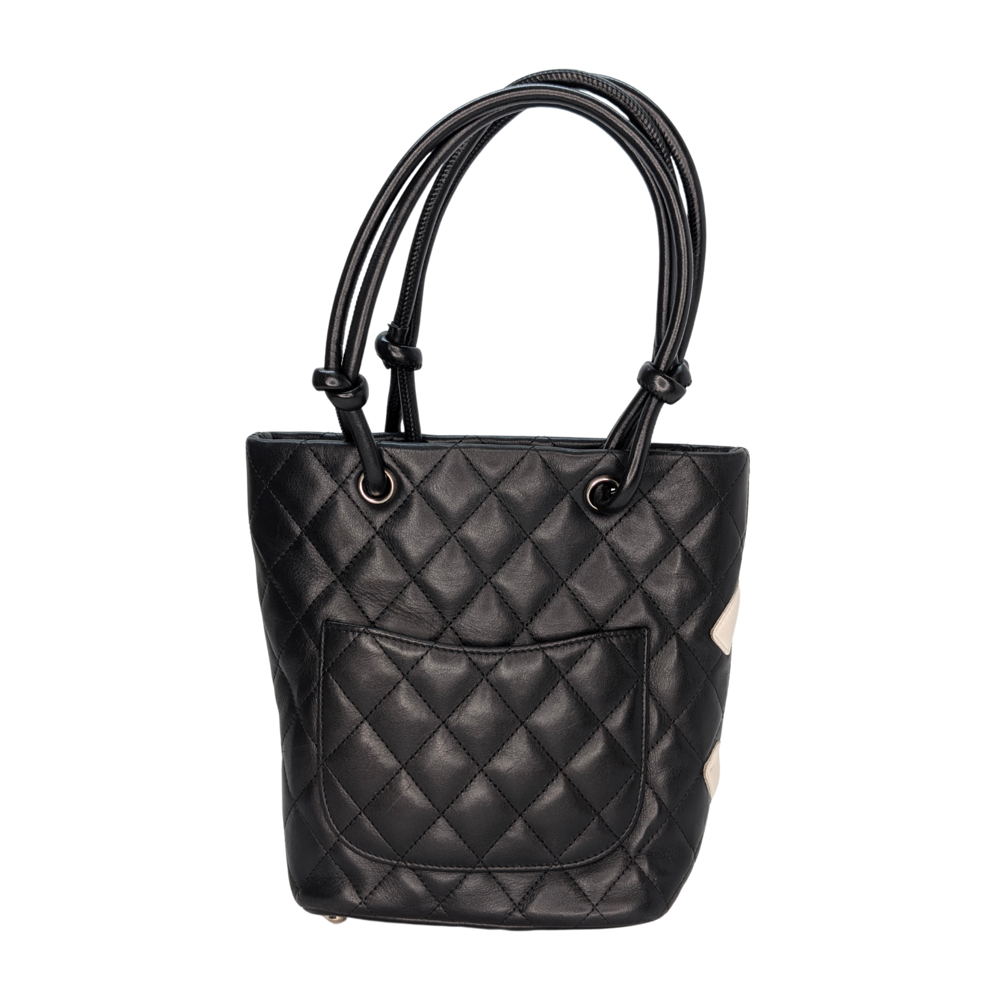 Chanel Cambon Line Small Tote HandBag Black/White
