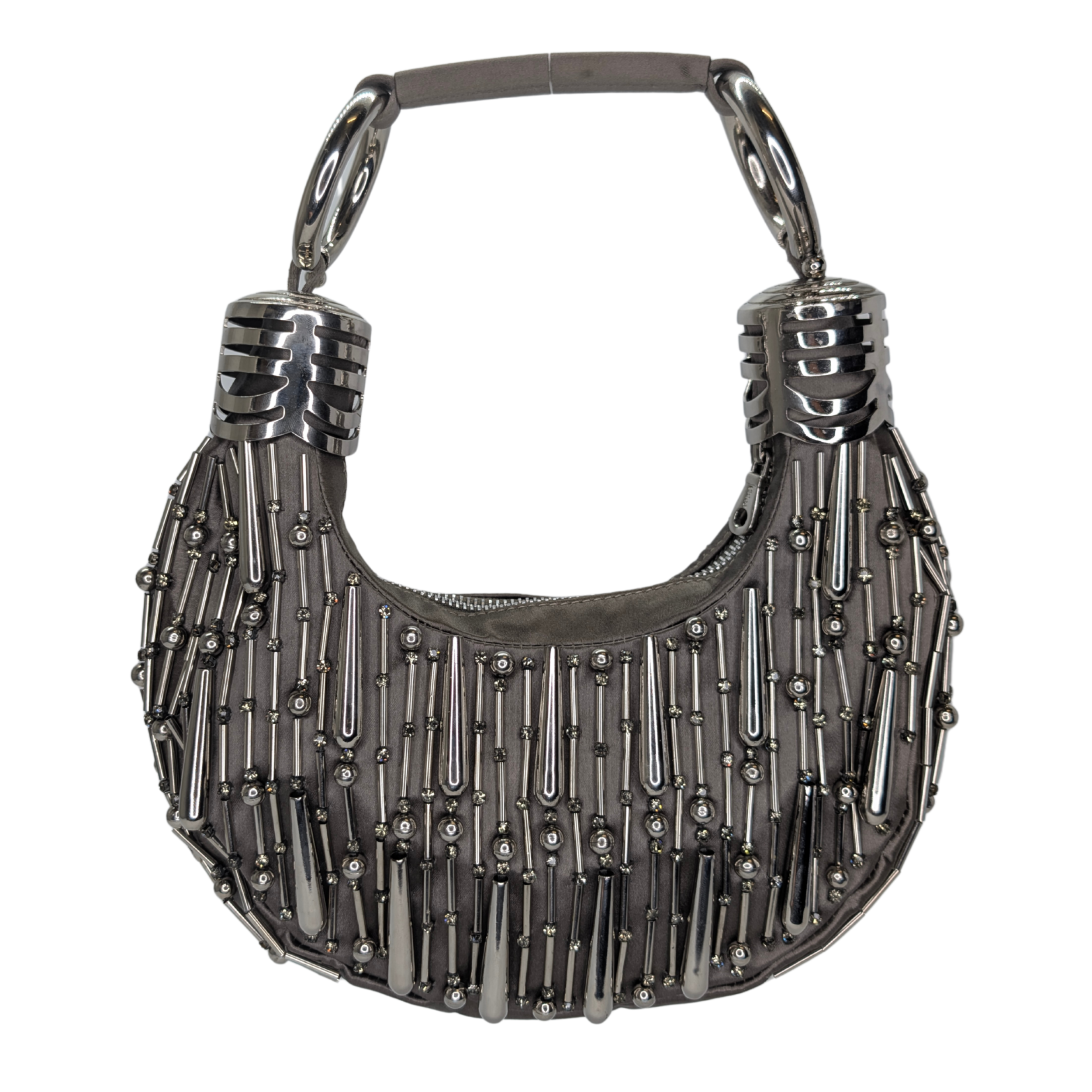 Chloé Beaded Bracelet Hobo Bag Silver