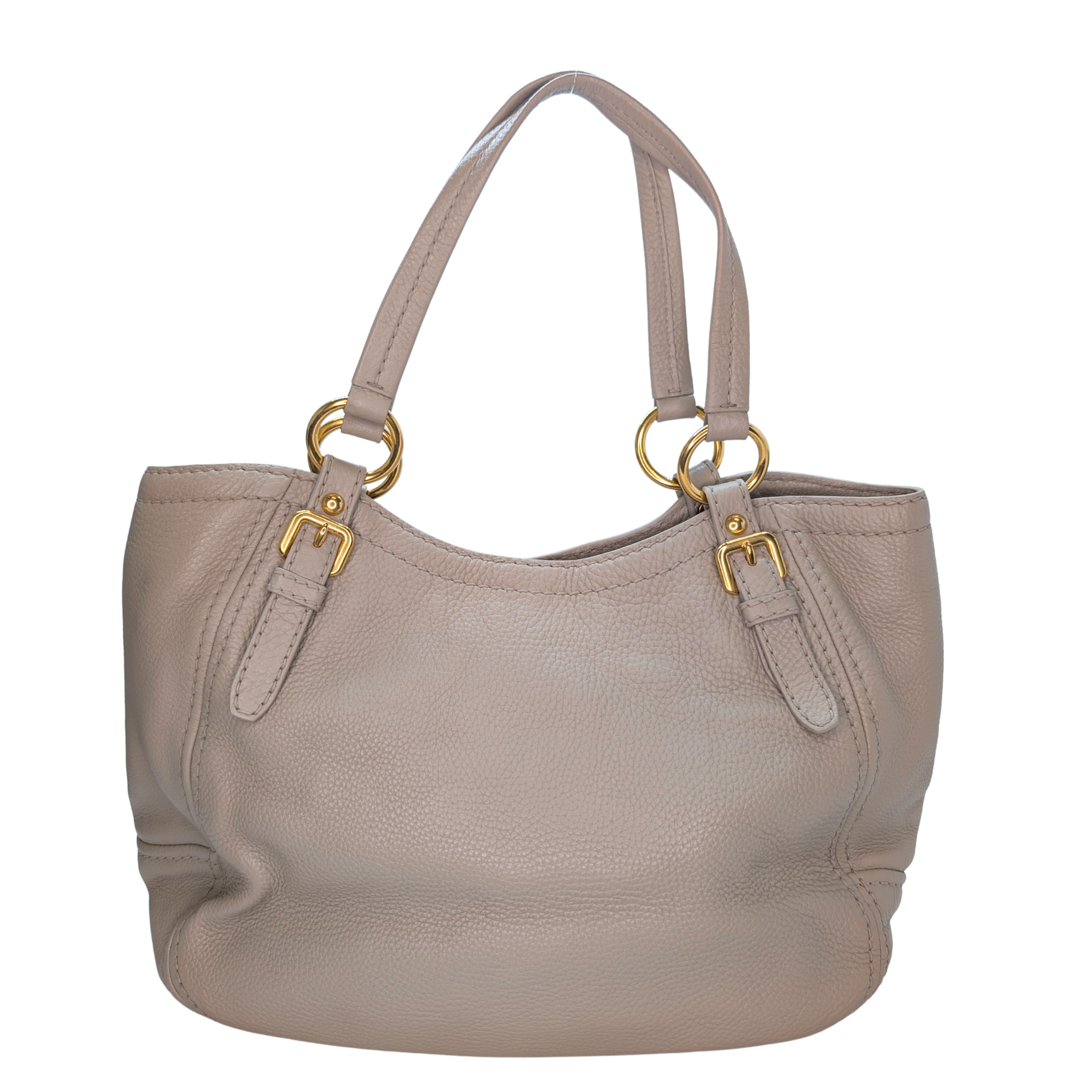 Prada Pomice Vitello Daino Leather Tote Bag Beige