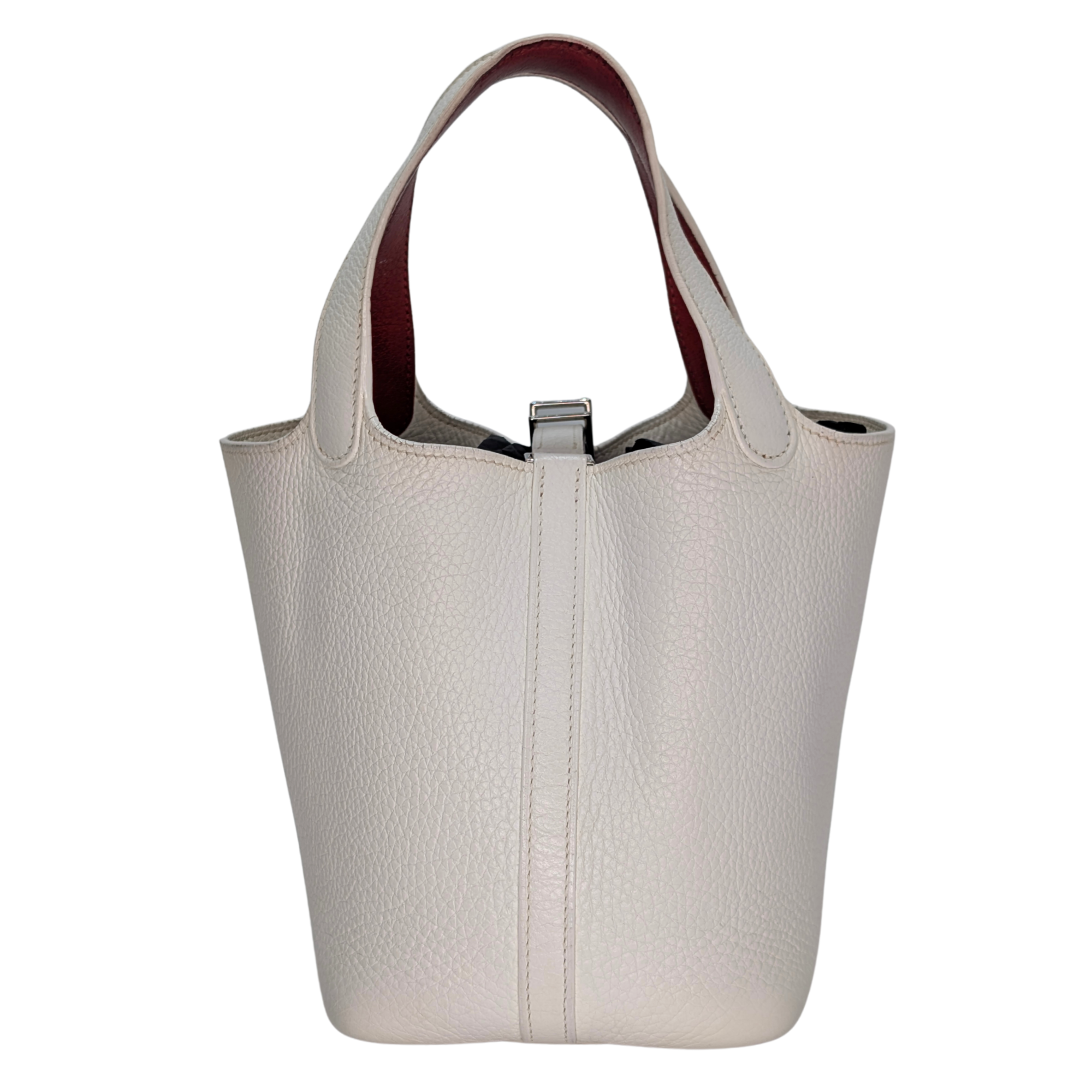 Hermès Picotin Lock PM 18 Bag Stamp J Beton/White