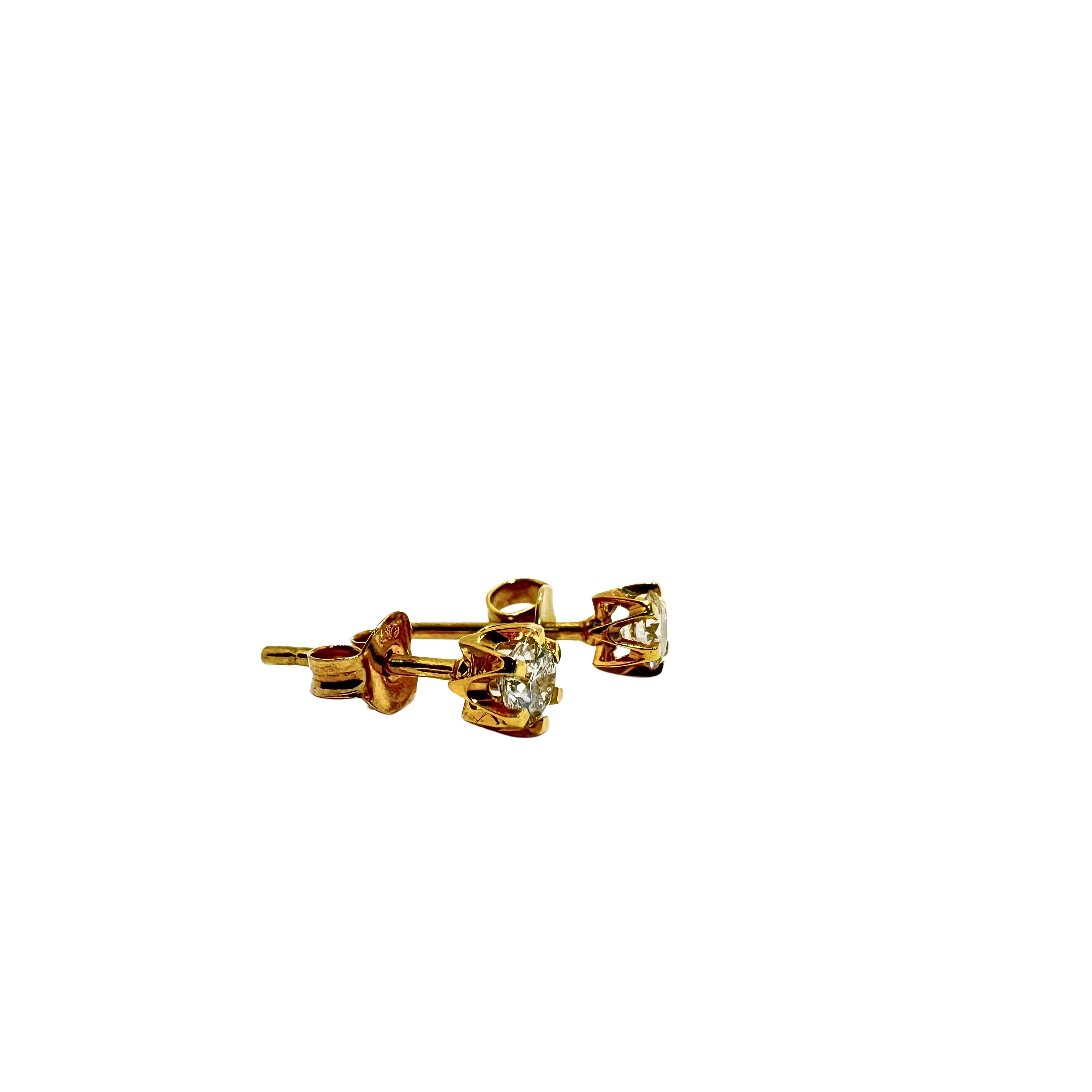 18ct Gold 0.4 Carat Total Diamond Studs Earrings
