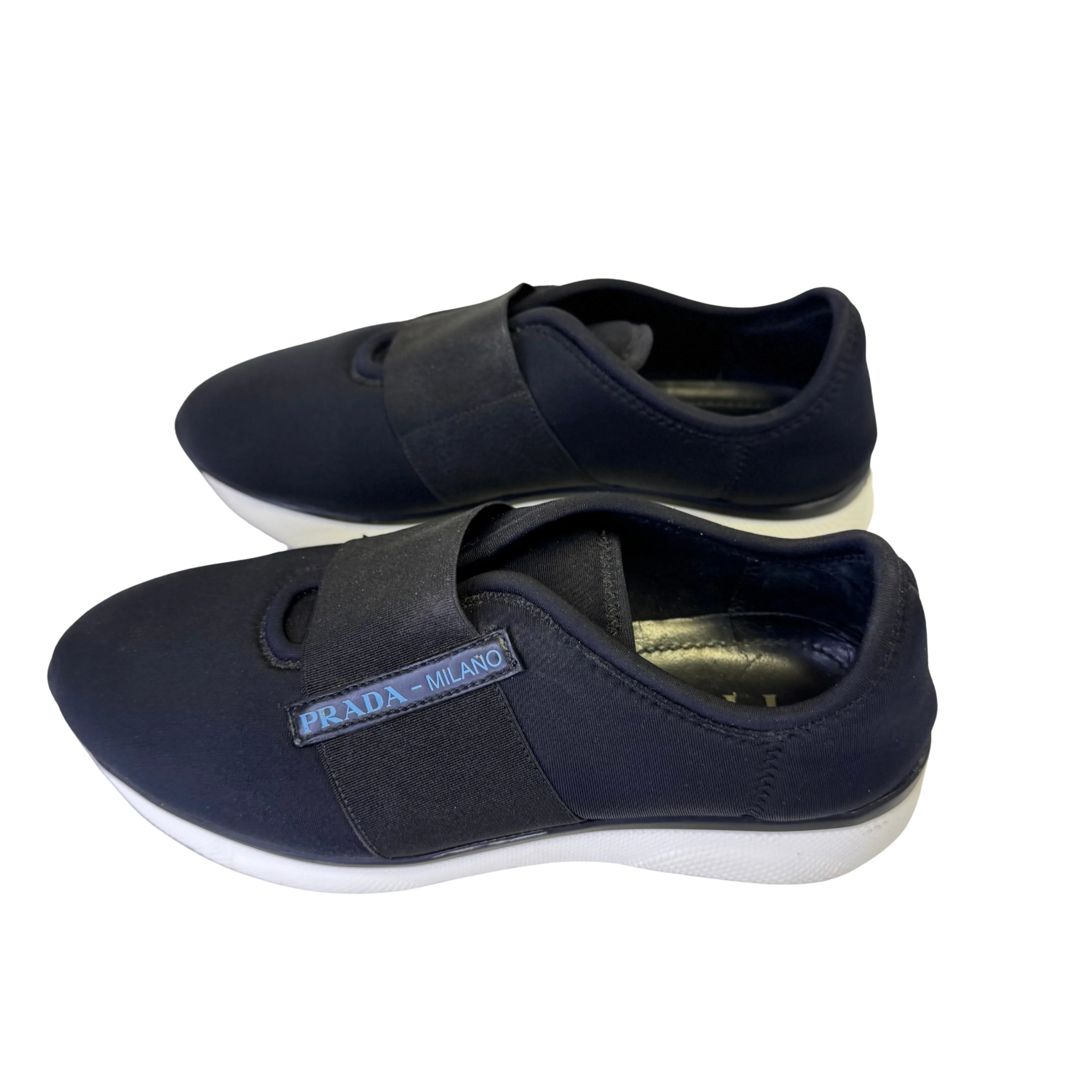 Prada Black x Navy Neoprene Sneakers size 36
