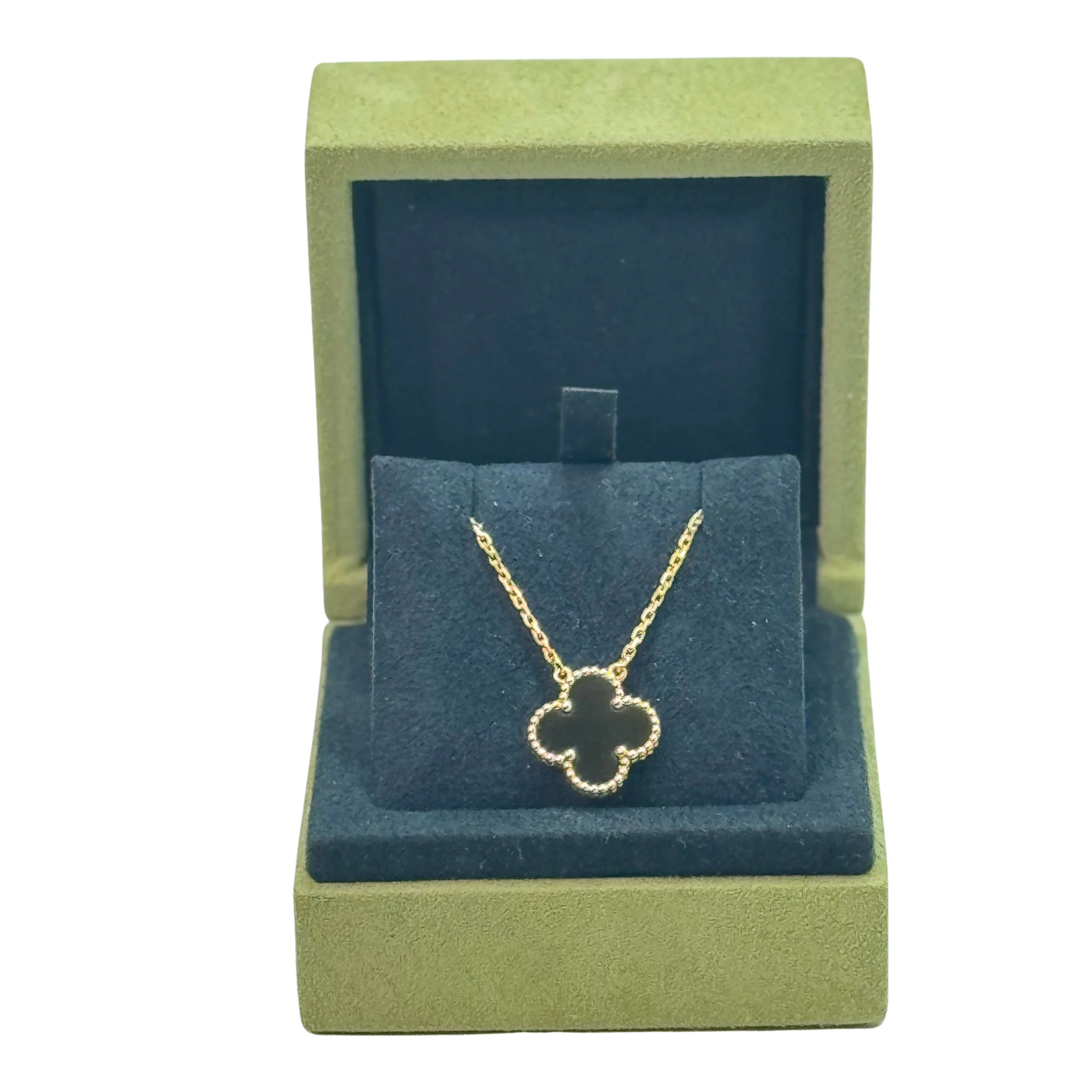 Van Cleef & Arpels Vintage Alhambra Onyx Pendant with 18K Gold - Lost Designer