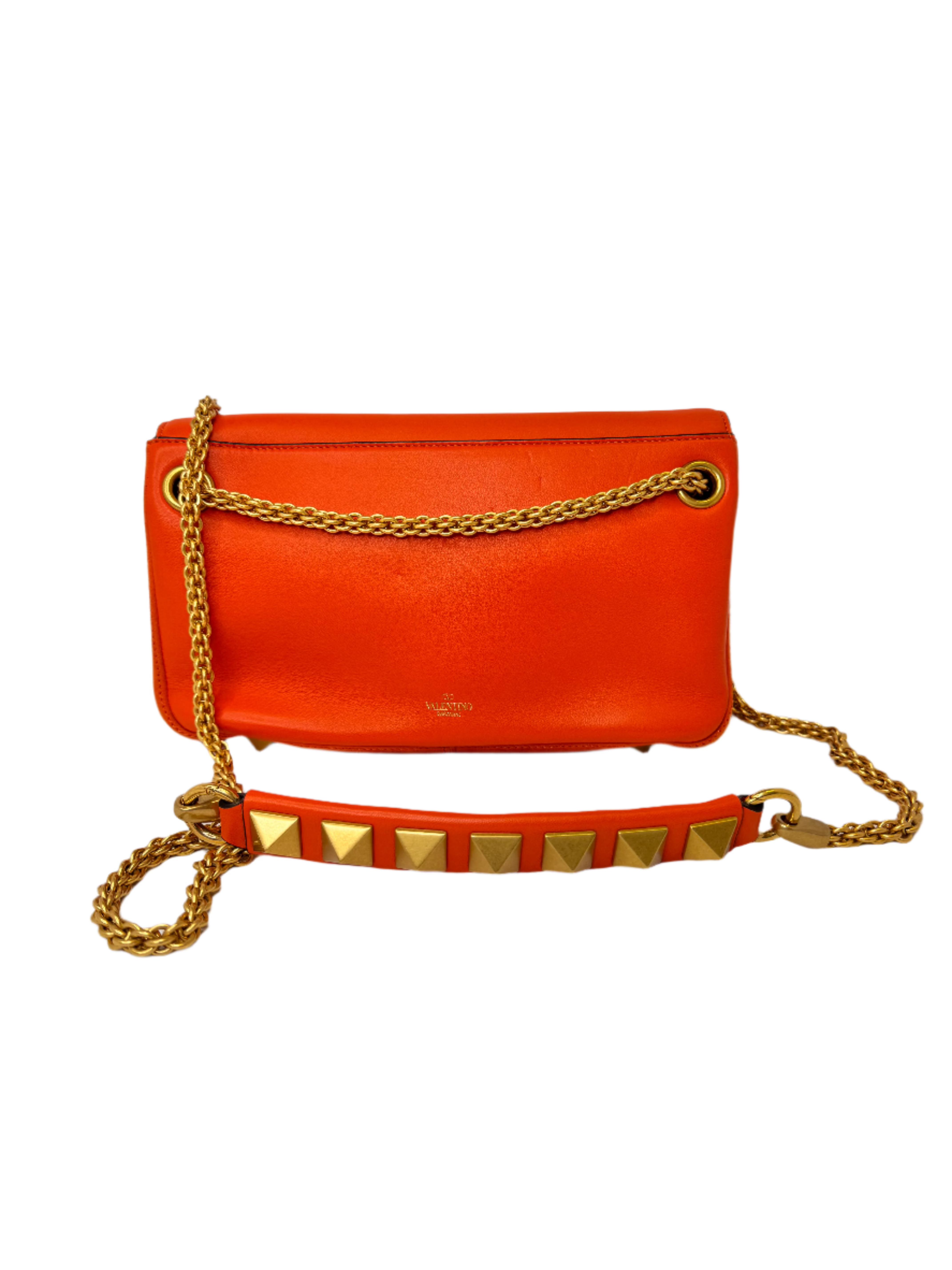 Valentino Garavani Stud Sign Shoulder Bag – Orange Nappa Leather