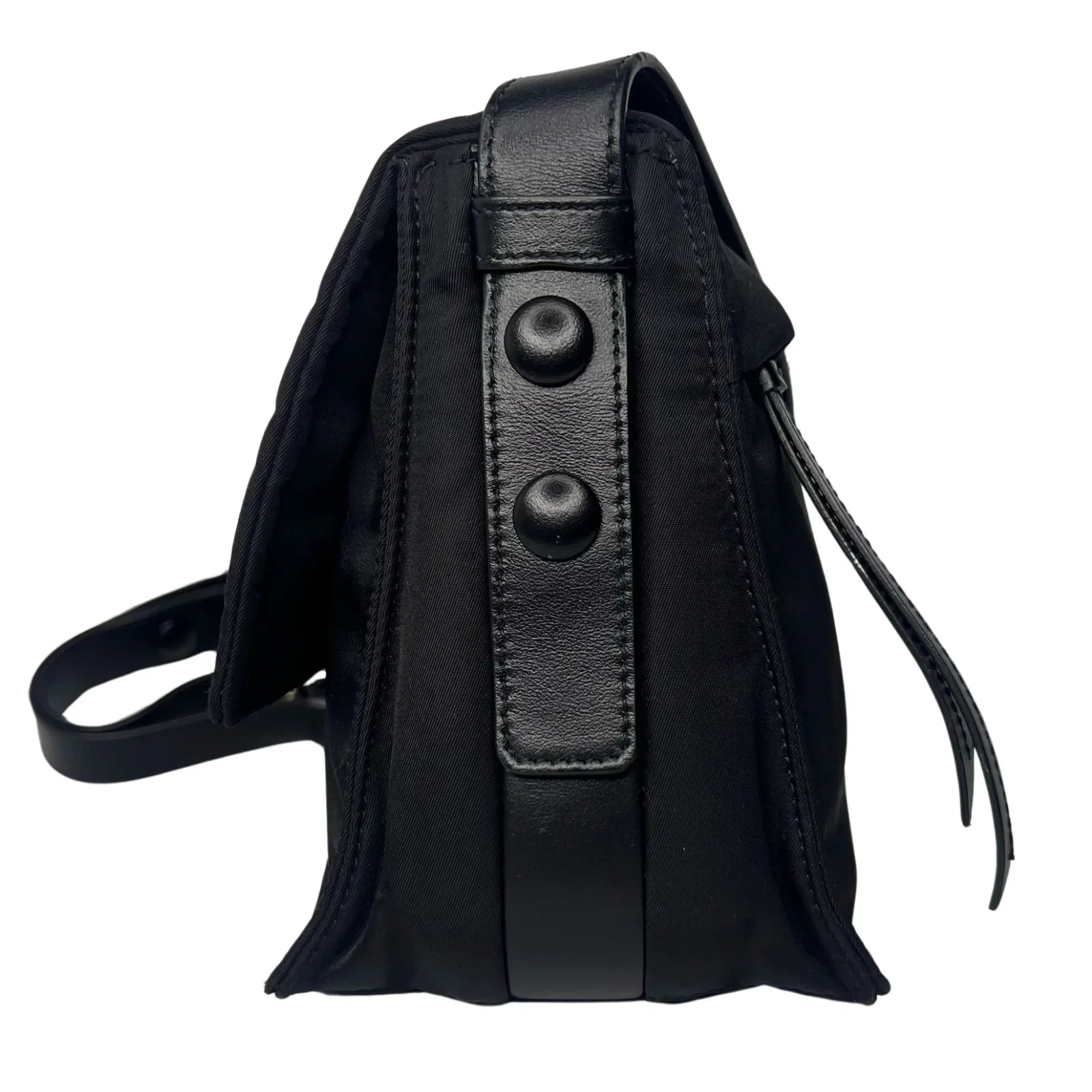 Prada Nylon Crossbody Bag with Flap Closure – Black