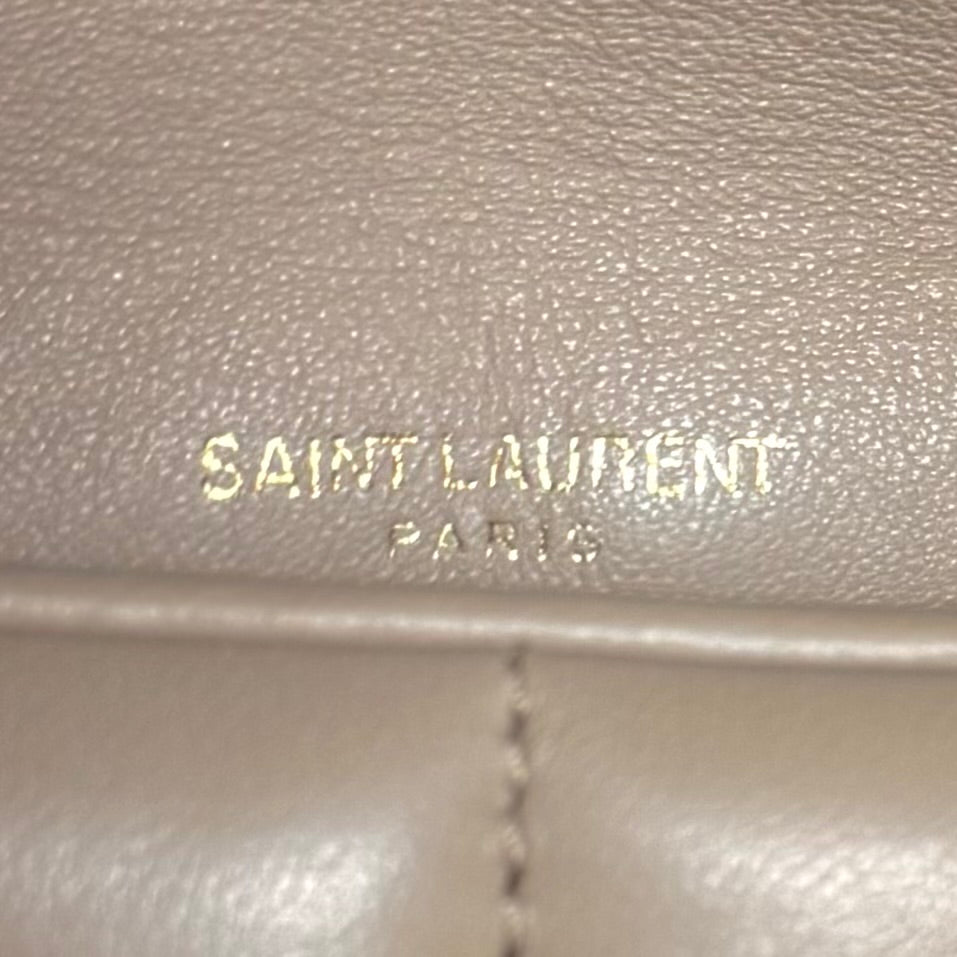 Saint Laurent Lambskin Toy Loulou Puffer Chain Bag – Dark Beige