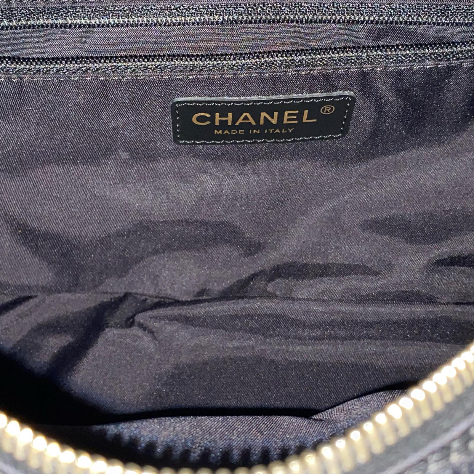 Chanel Nylon Travel Bowler Black Hand Bag