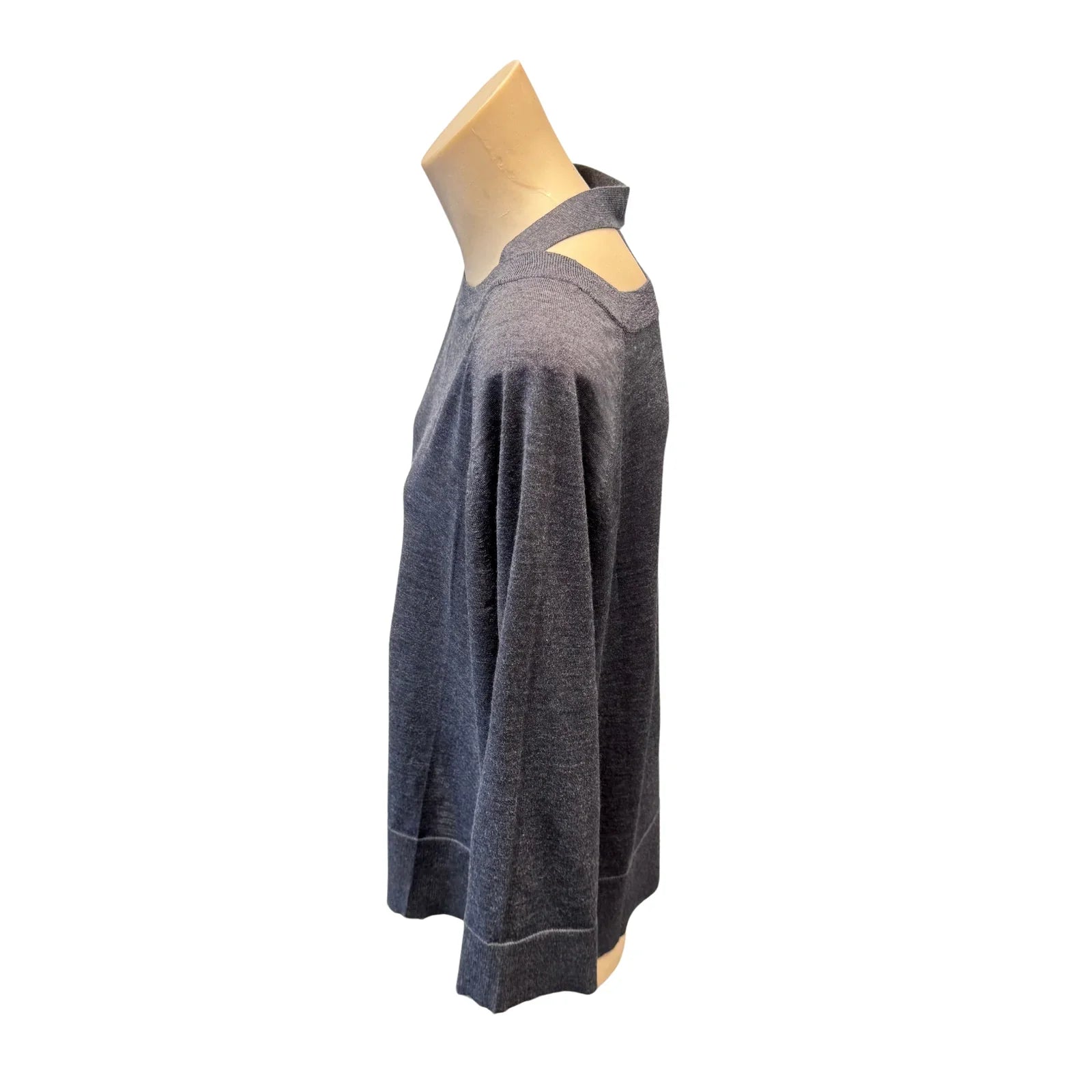 Prada Virgin Wool Relaxed Knit Sweater Grey