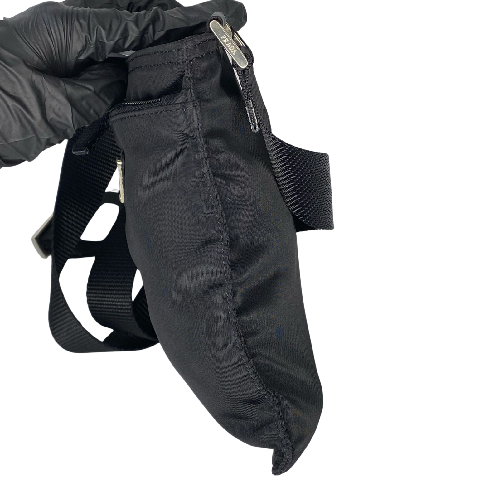 Prada Black Nylon Crossbody Messenger Black Bag