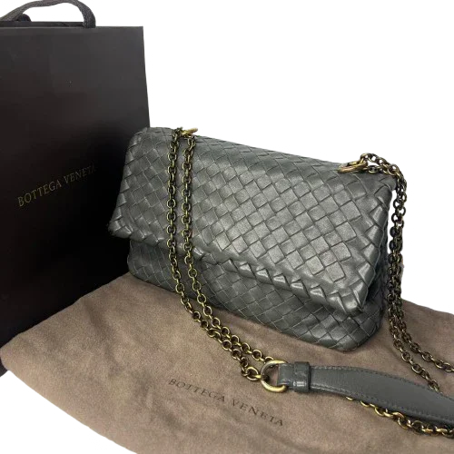 Bottega Veneta Nappa Intrecciato Medium Olimpia Bag – Steel Grey