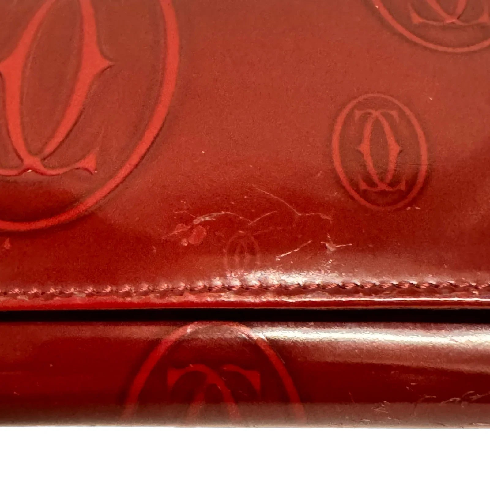 Cartier Long Leather Wallet Deep Red