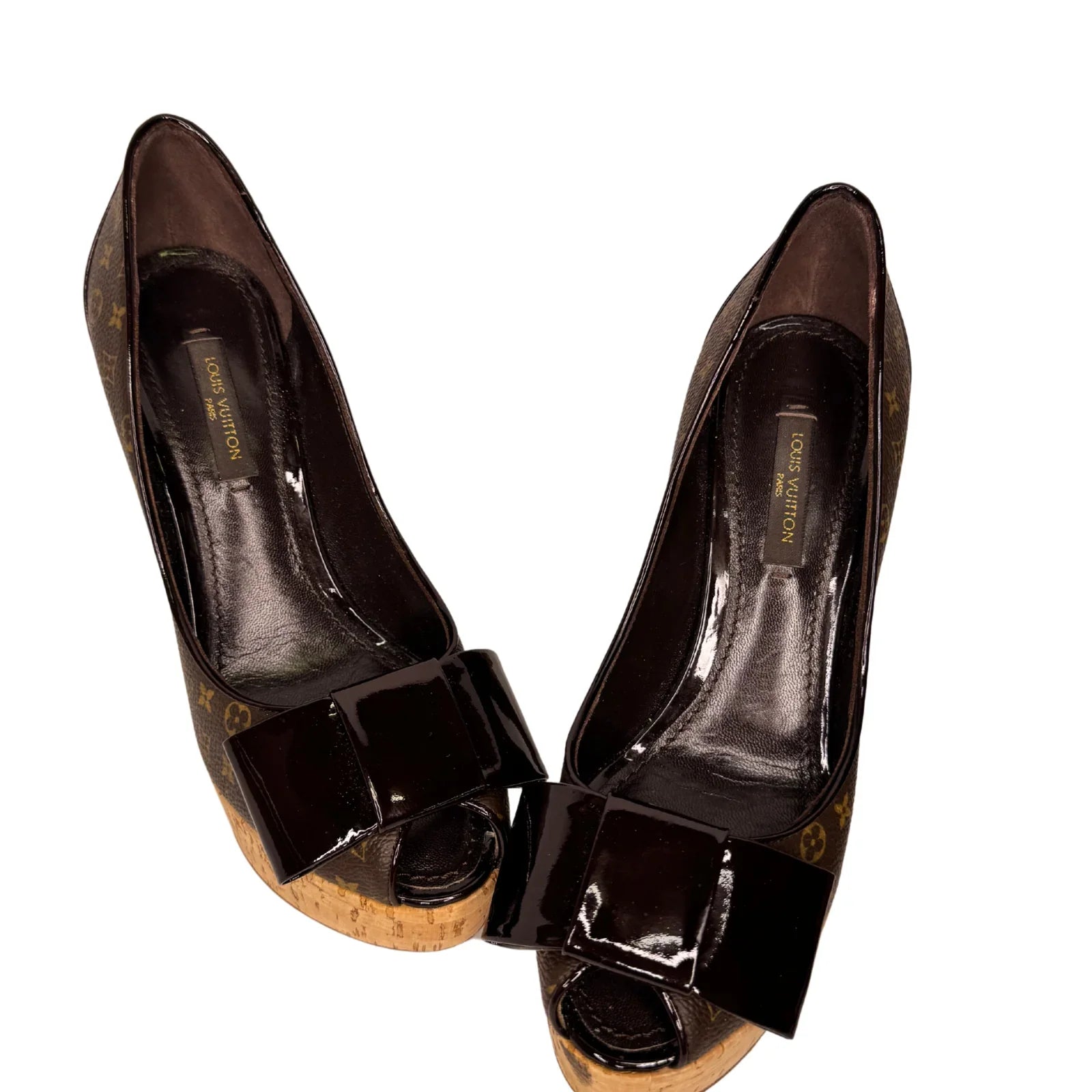 Louis Vuitton Monogram Cork Rivoli Platform Heels – Size 35