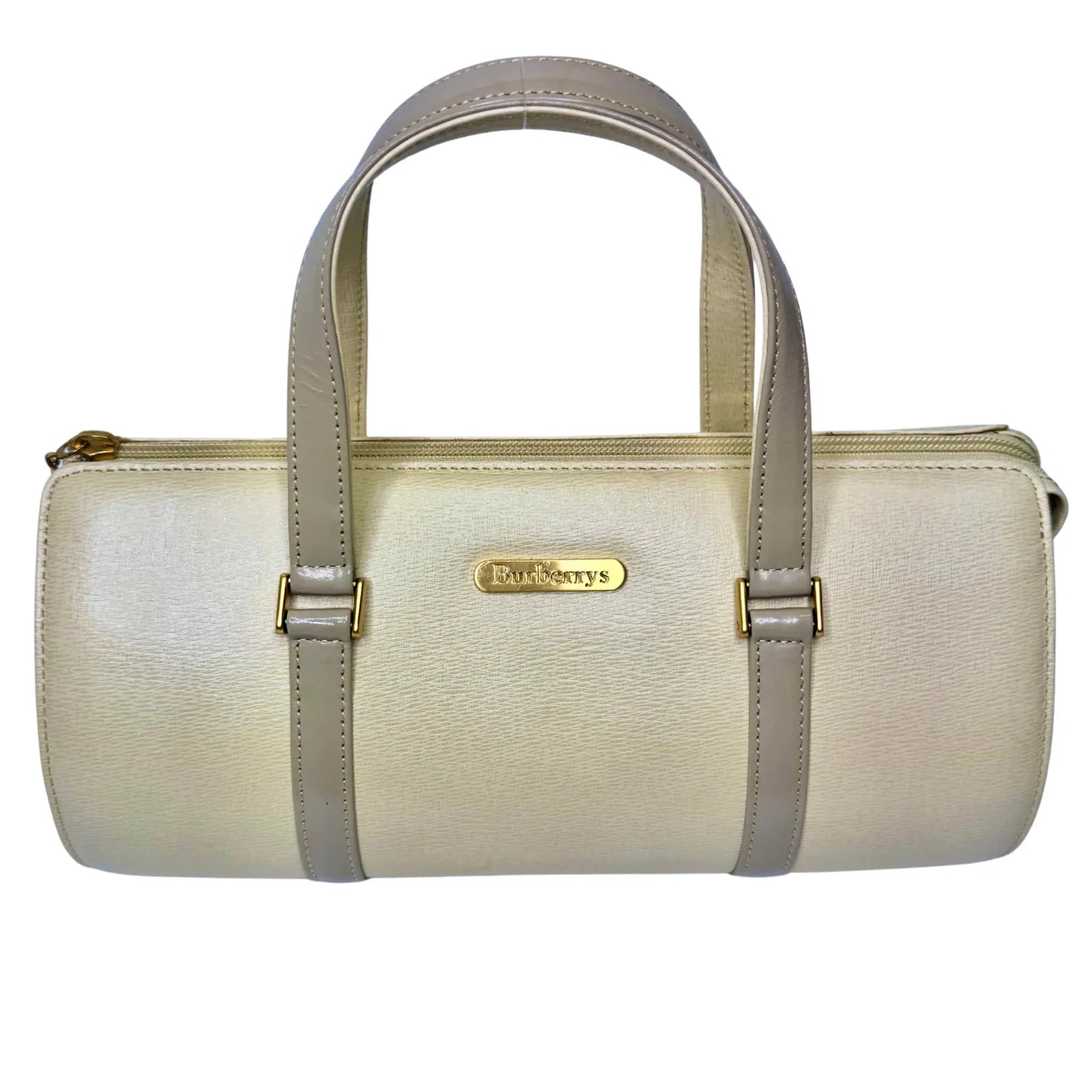 Burberry Mini Boston Bag Leather Beige