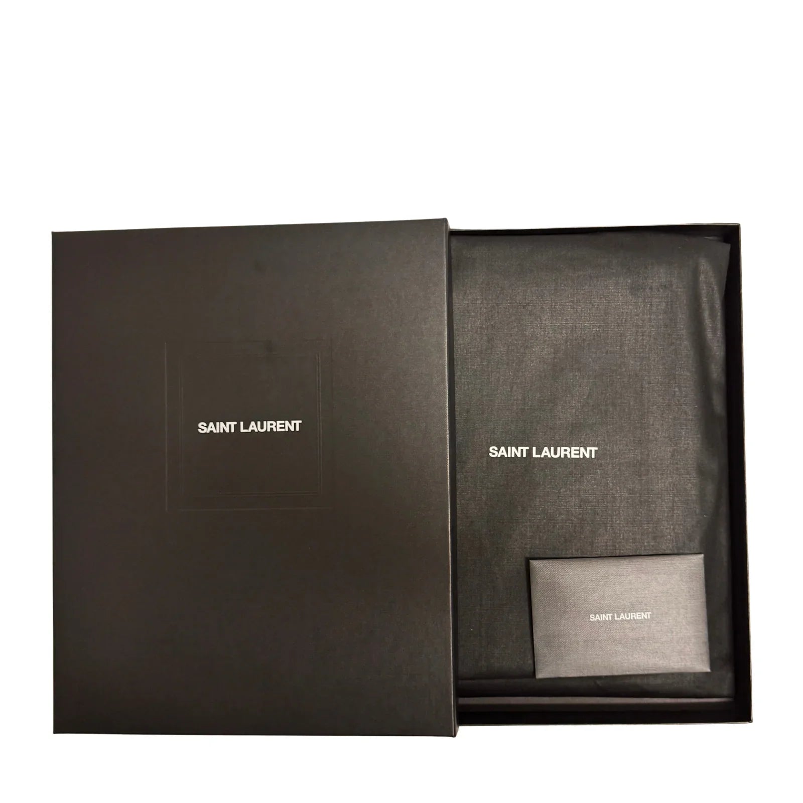 Saint Laurent Raffia Calfskin Rive Gauche Zipped Pouch