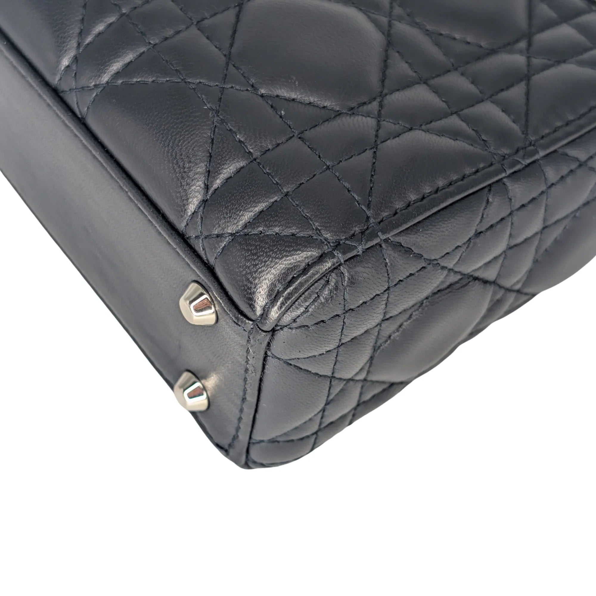 Christian Dior Lady Dior Cannage Mini Handbag Black - Lost Designer