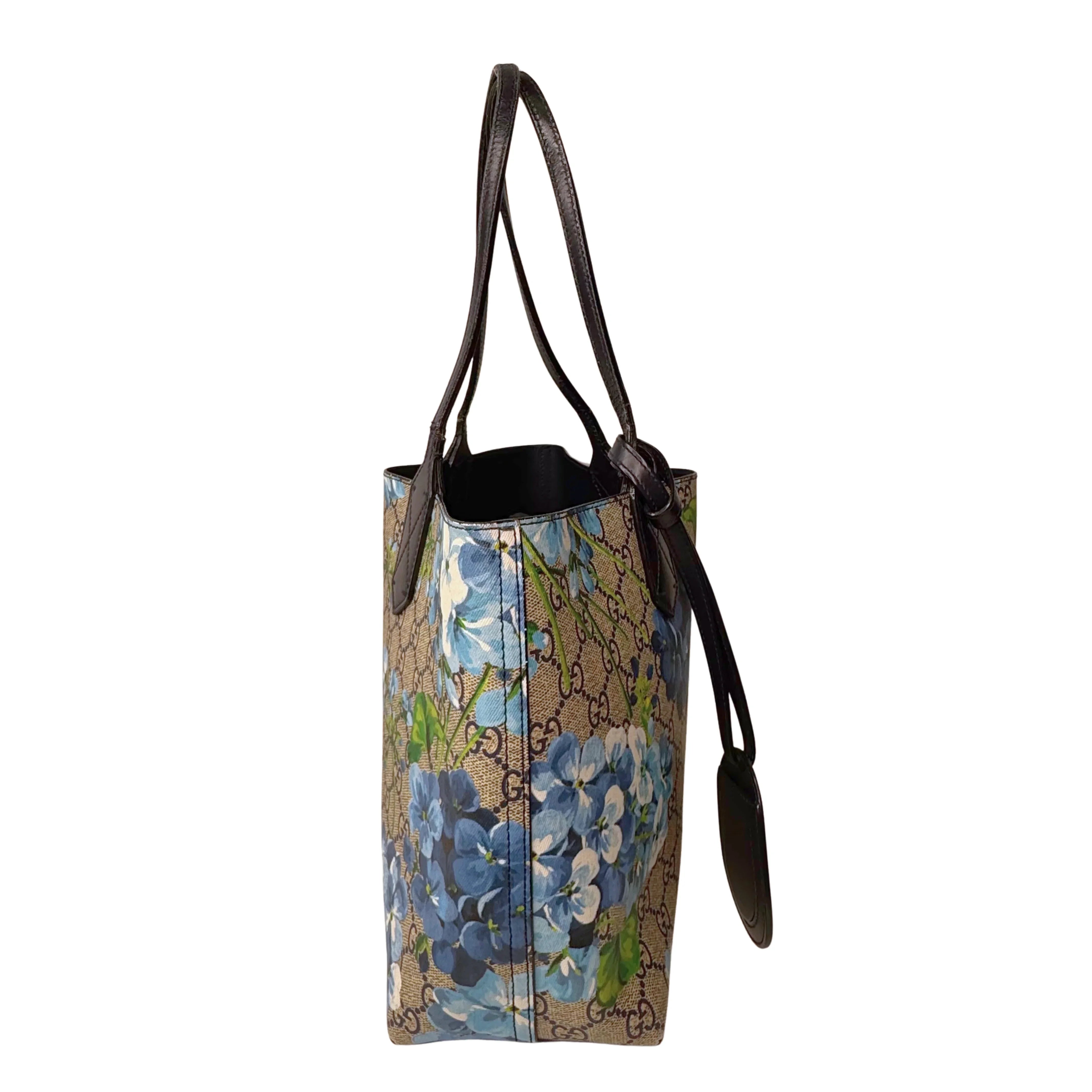 GG Supreme Monogram Blooms Small Tote Beige