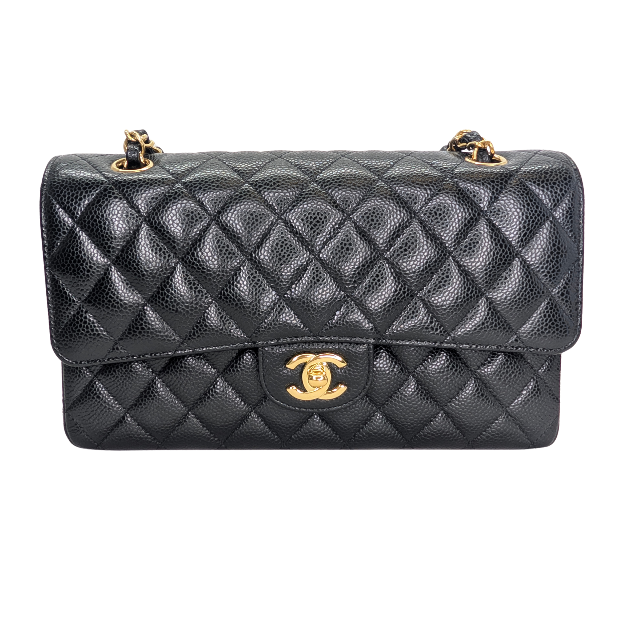 Chanel Classic Flap Bag Caviar Leather Medium Black