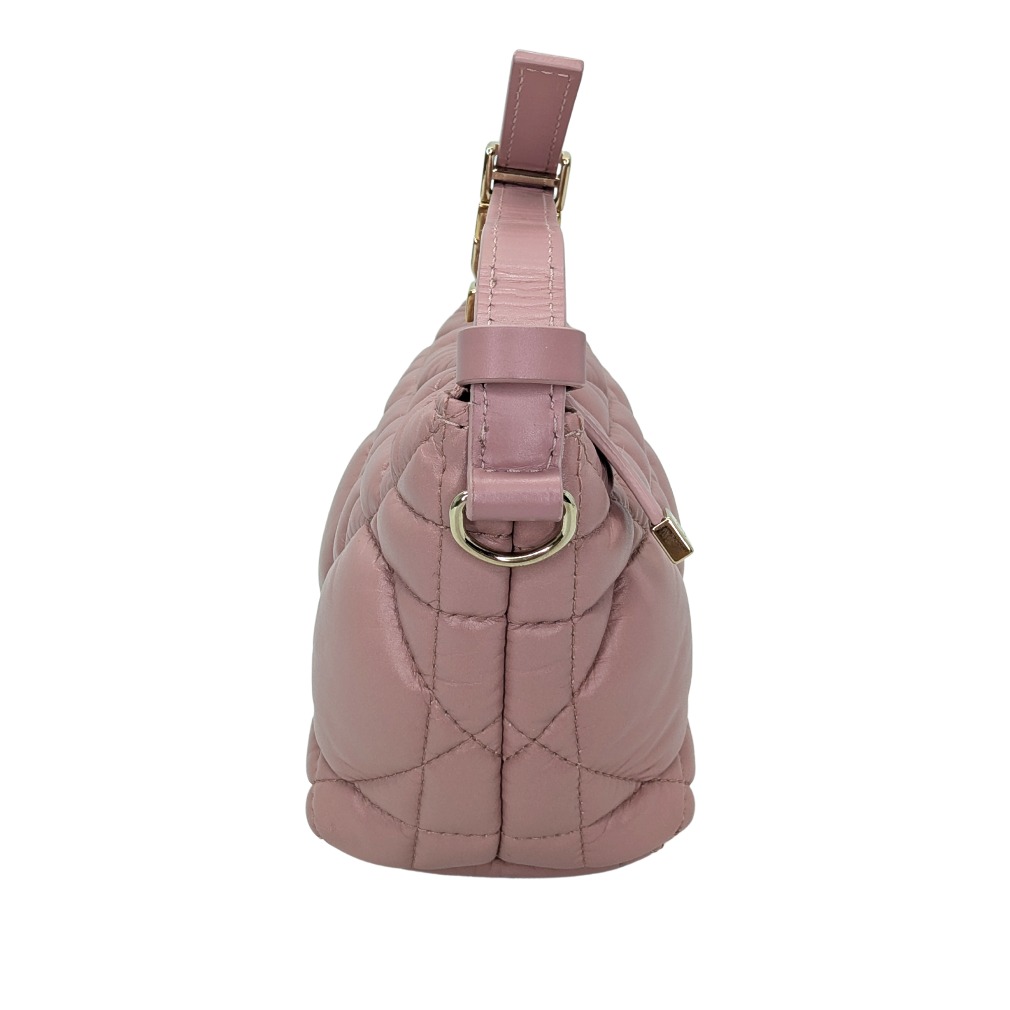 Dior Macrocannage Nomad Travel Pouch Bag Calfskin Pink