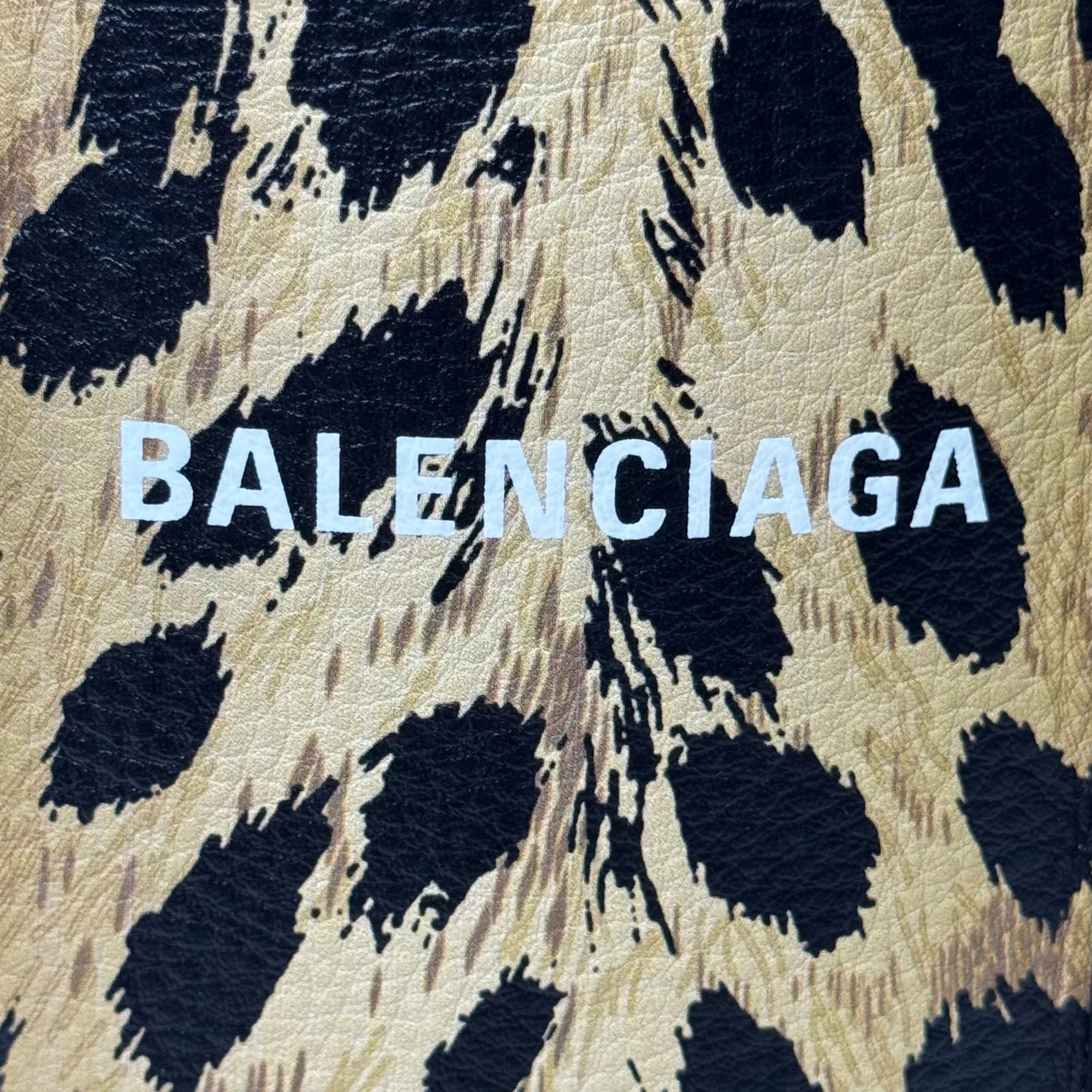 Balenciaga Calfskin Printed Leopard XXS Everyday Tote Bag w Strap