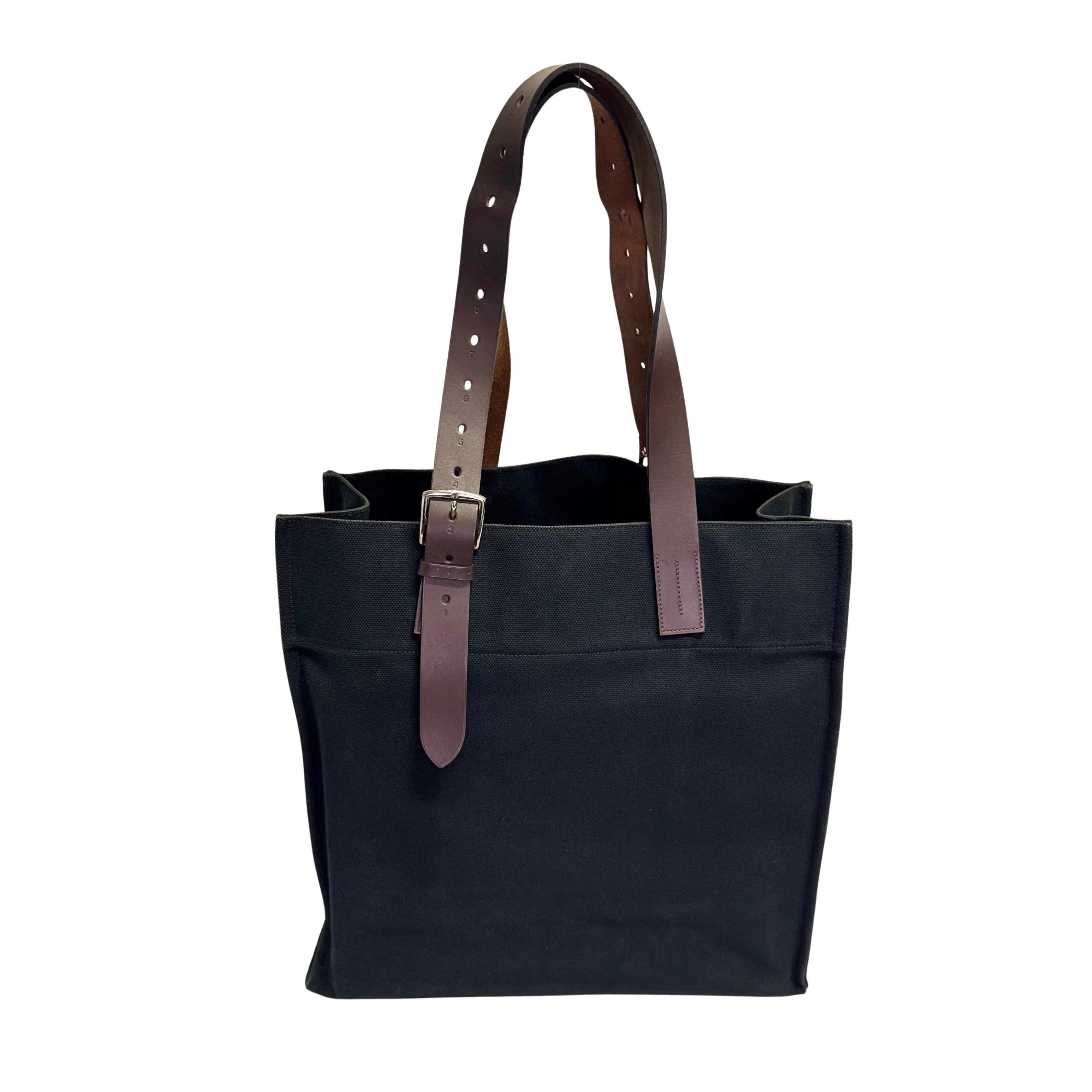 Hermés Etriviére Tote Bag Cotton Canvas Black - Lost Designer