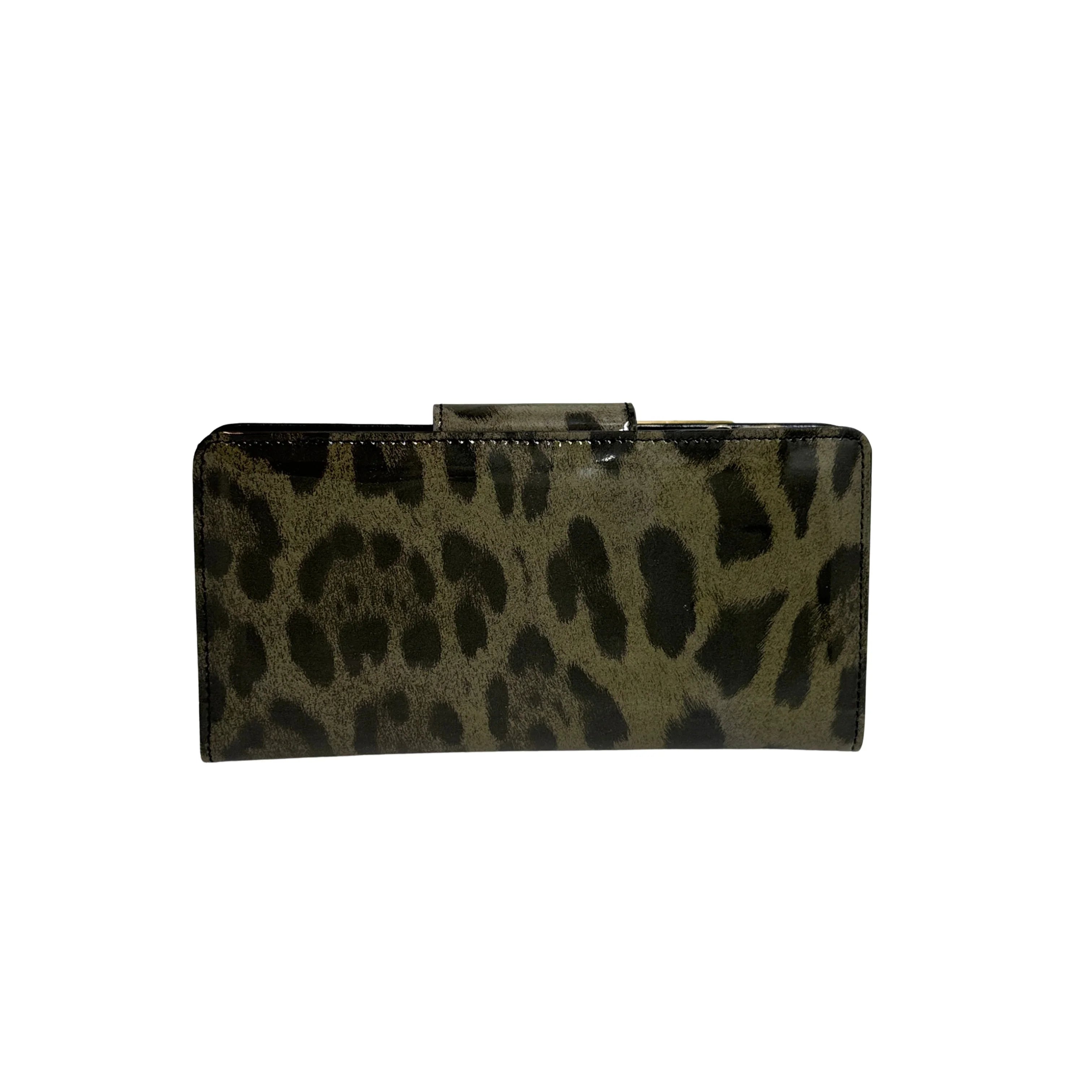 Dolce & Gabbana Leopard Print Leather Wallet Khaki - Lost Designer