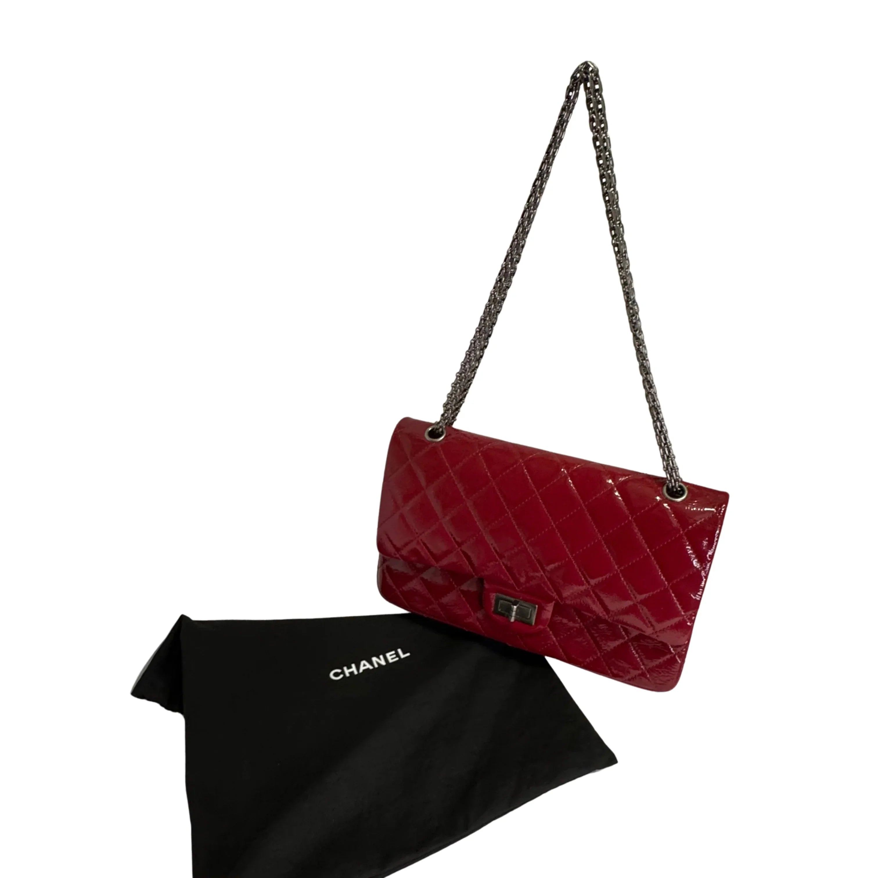 Chanel Patent Calfskin Quilted 2.55 Reissue 227 Flap Deep Red