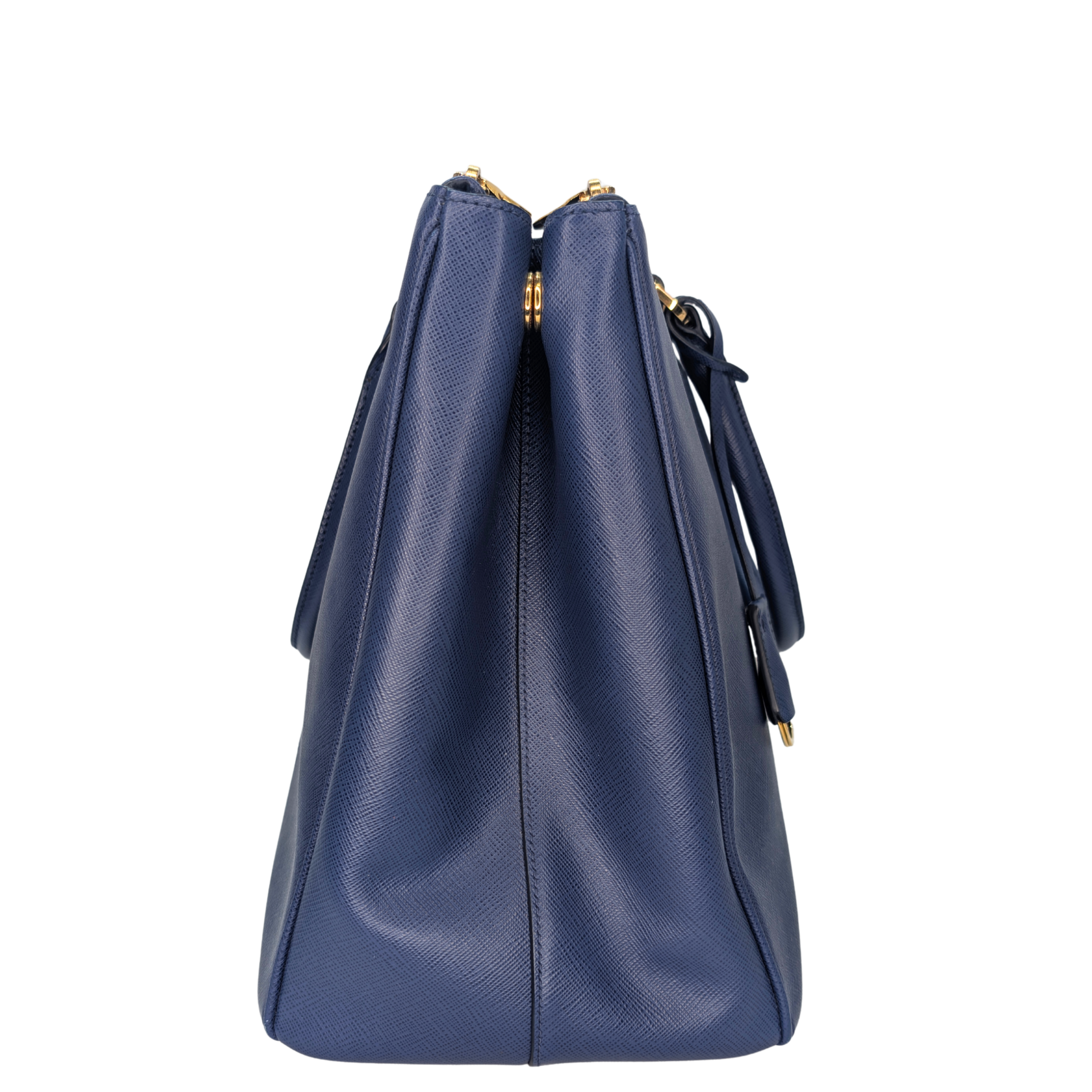 Prada Saffiano Lux Galleria Large Double Zip Tote Navy