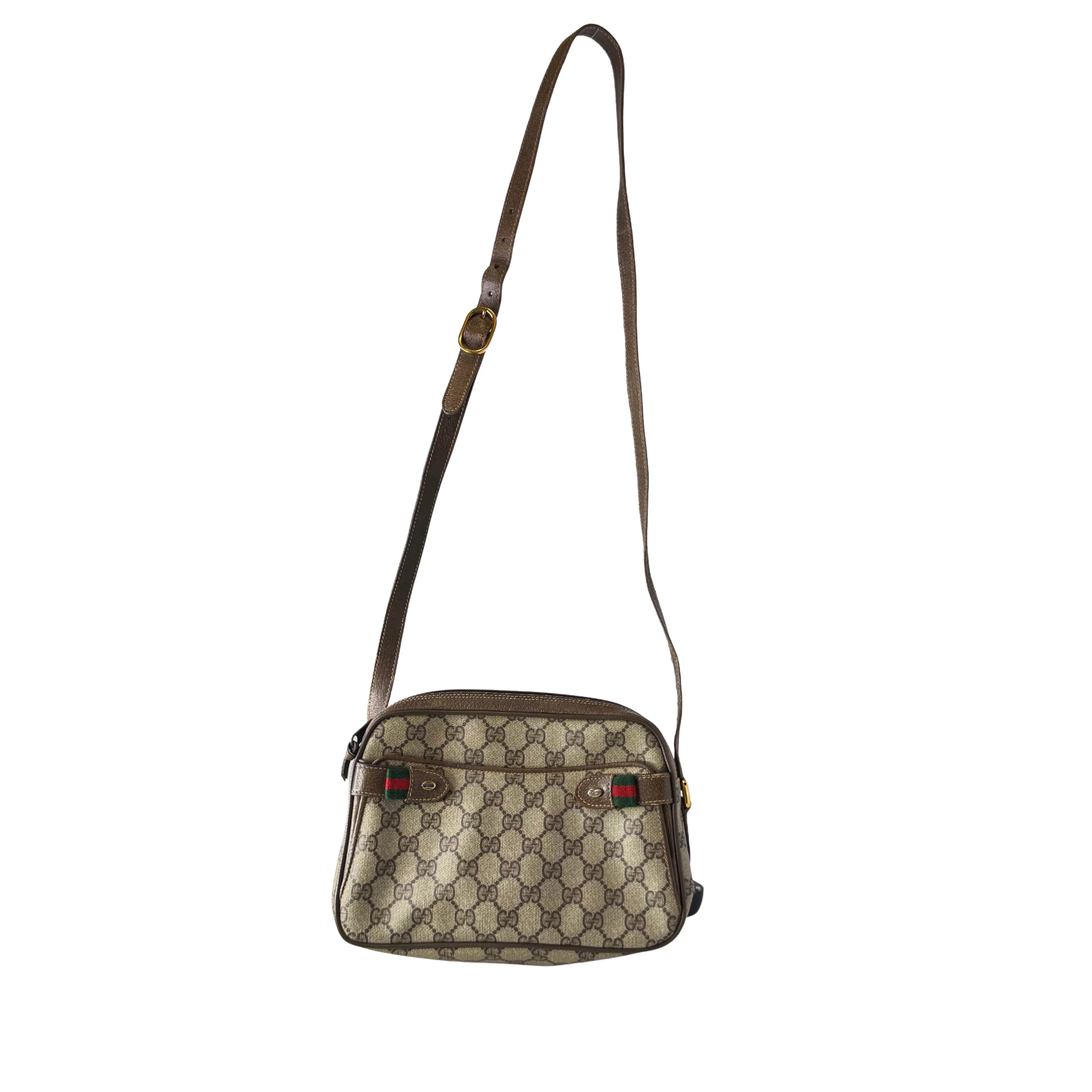Gucci GG Supreme Crossbody Messenger Bag Beige - Lost Designer