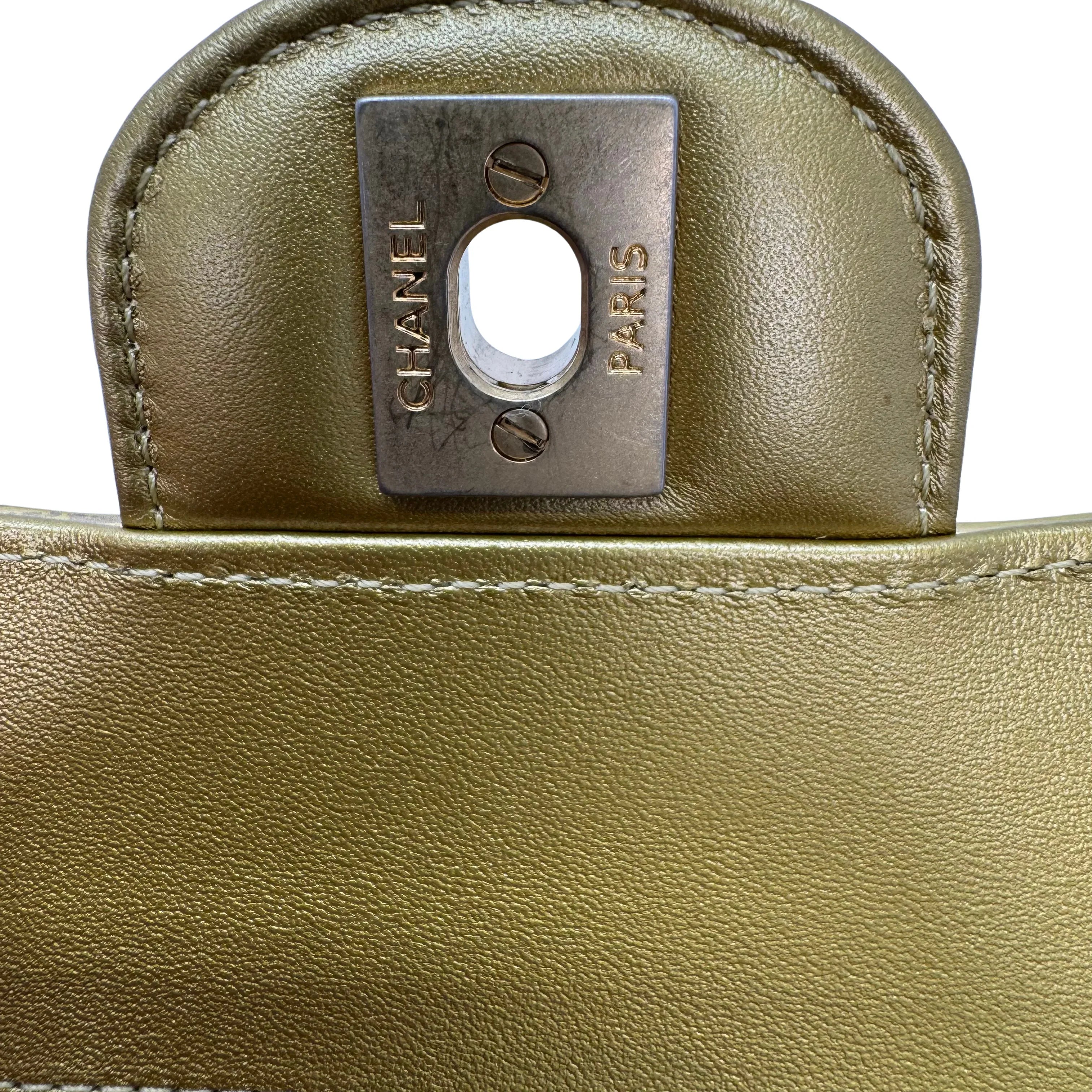 Chanel Double Flap Gold Egyptian Fall 2019 Medium embossed Crocodile Bag - Lost Designer