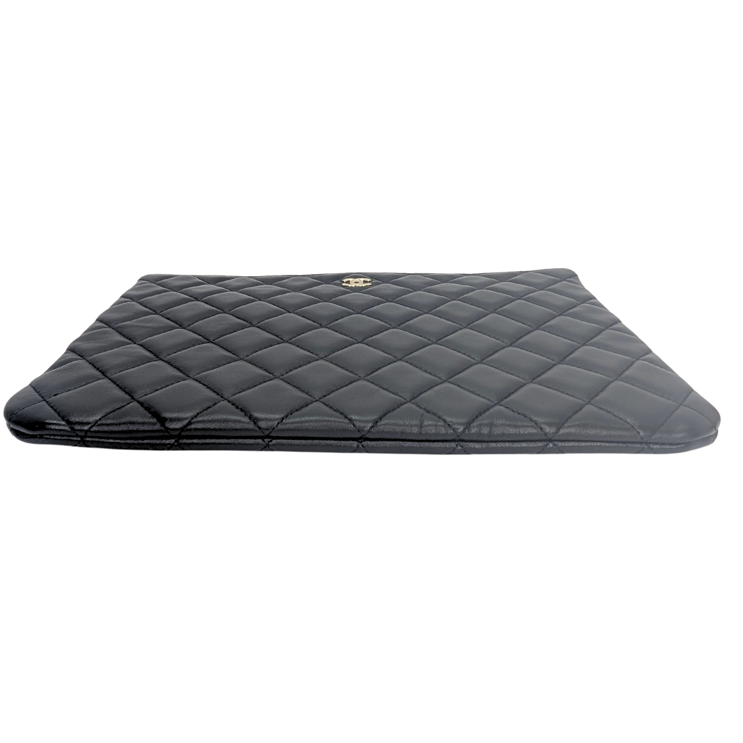 Chanel Medium O case Pouch Clutch Lambskin Black