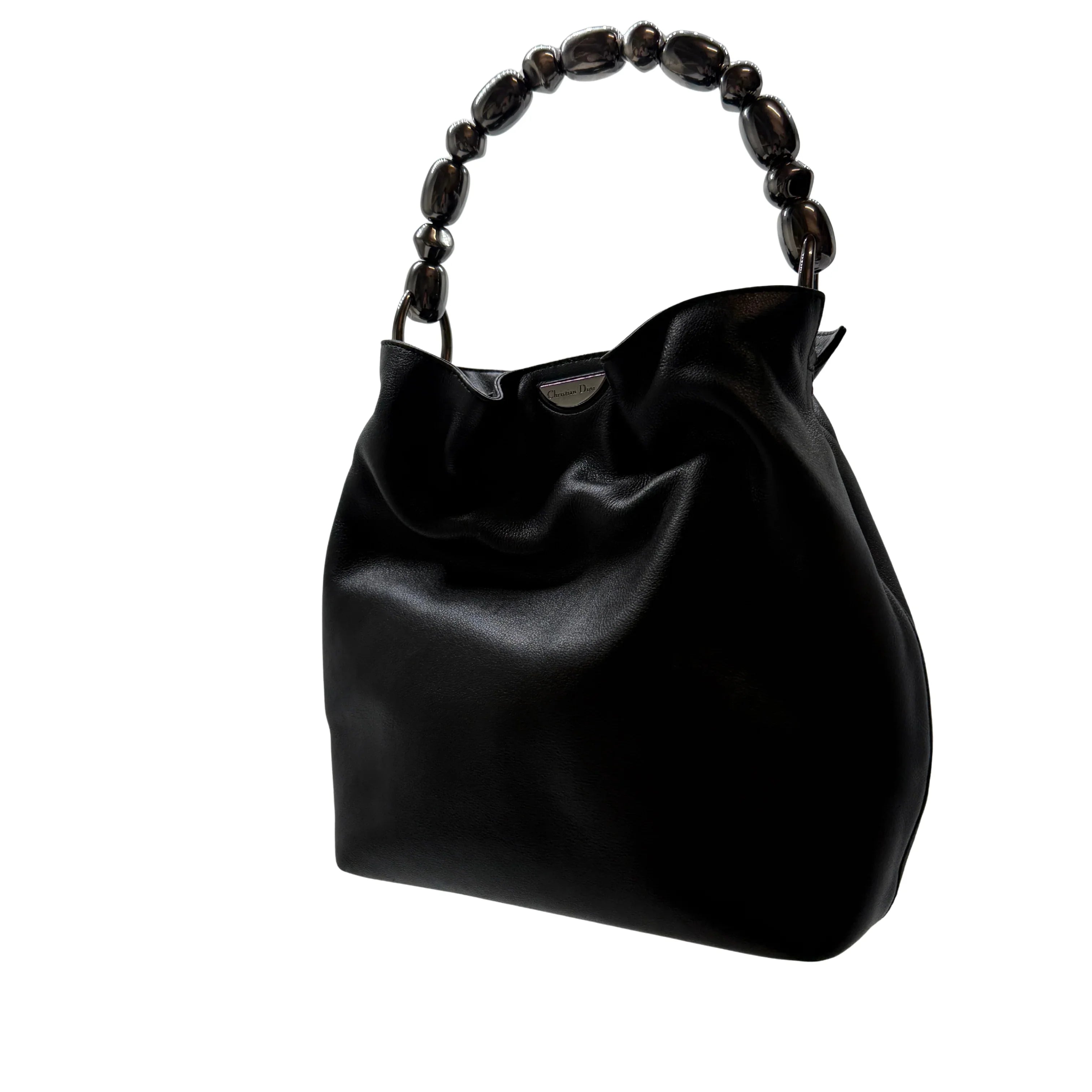 Christian Dior Malice Pearl Handbag Leather Black - Lost Designer