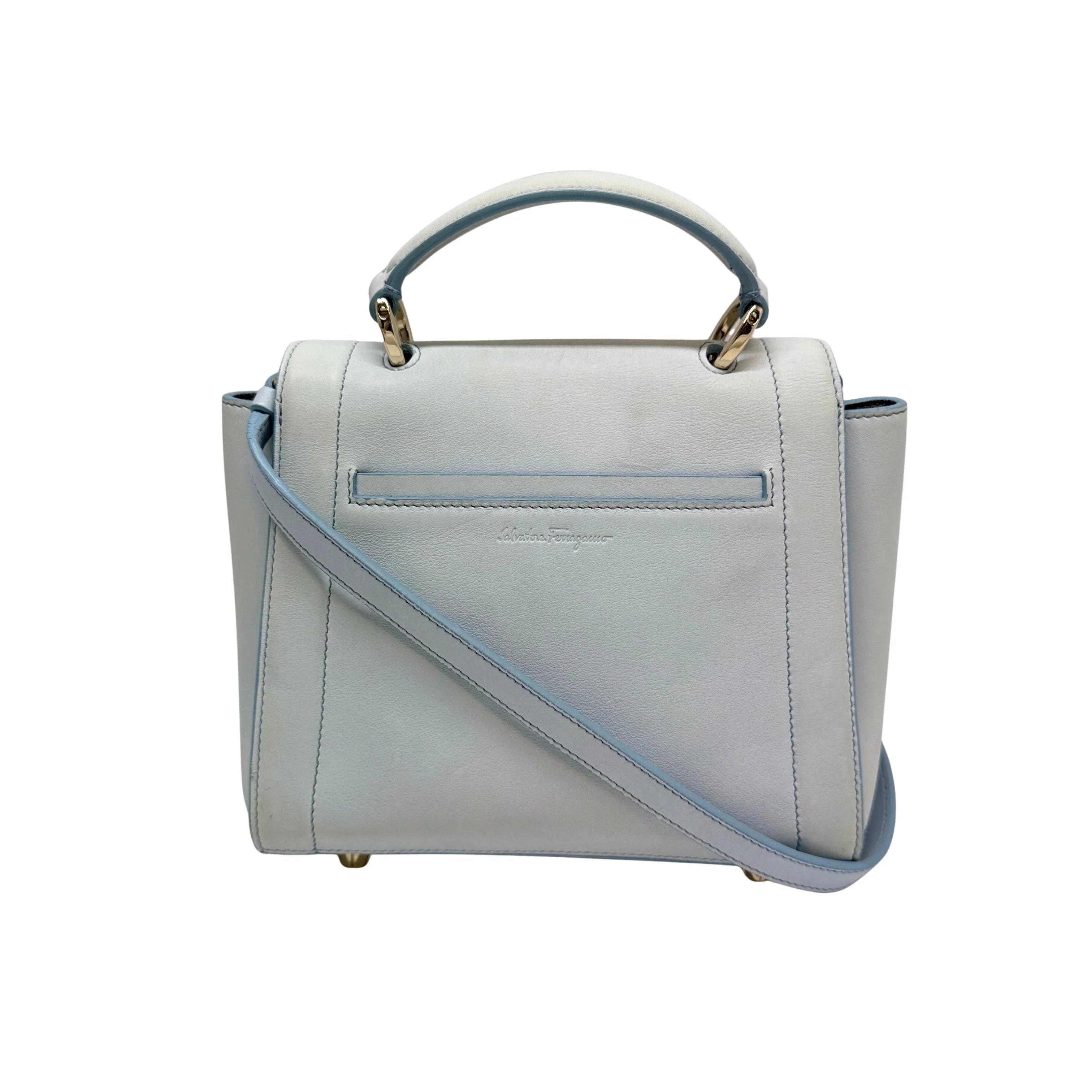 Salvatore Ferragamo Sofia Rainbow Shoulder Bag Baby Blue - Lost Designer