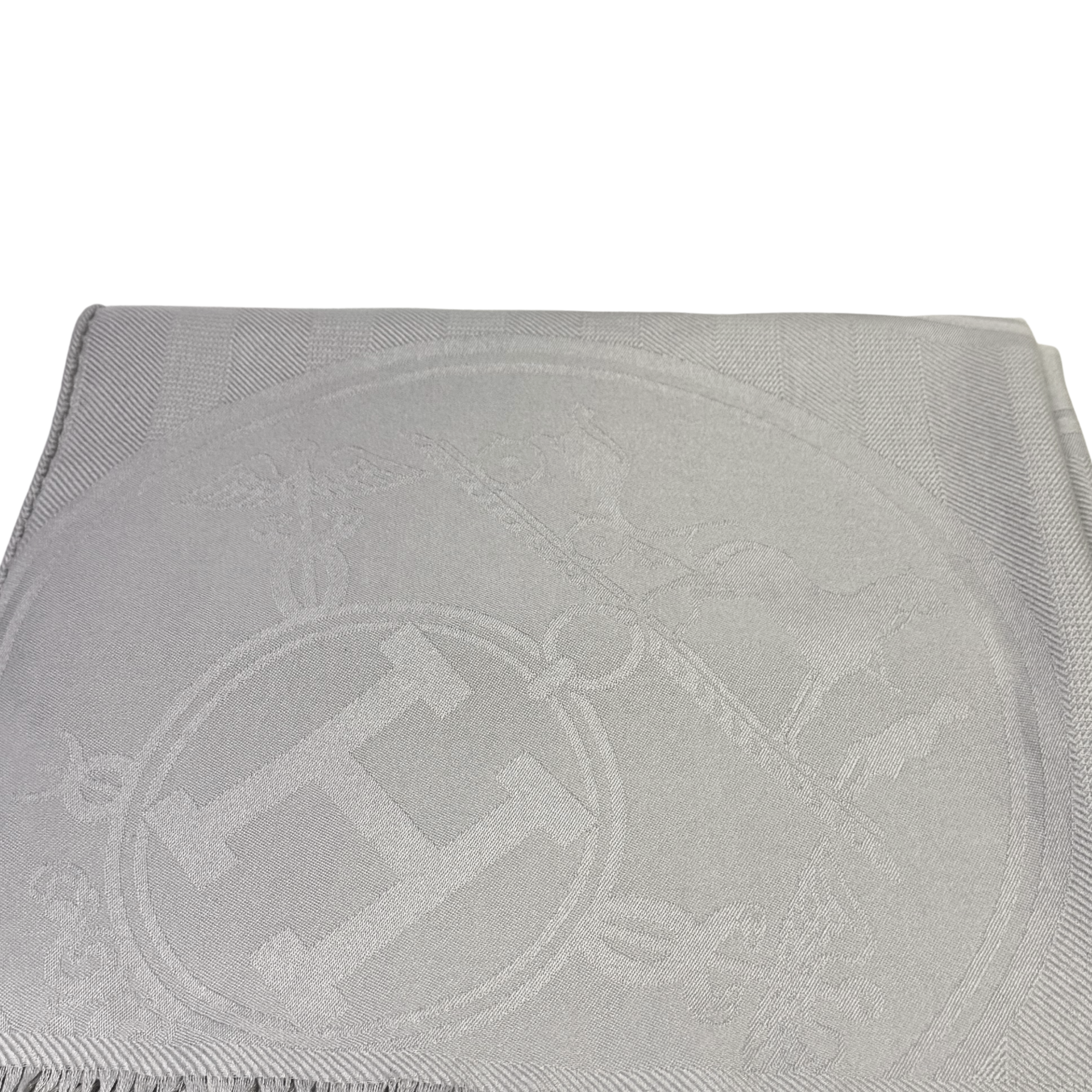 Hermès Silk Cashmere Scarf Grey