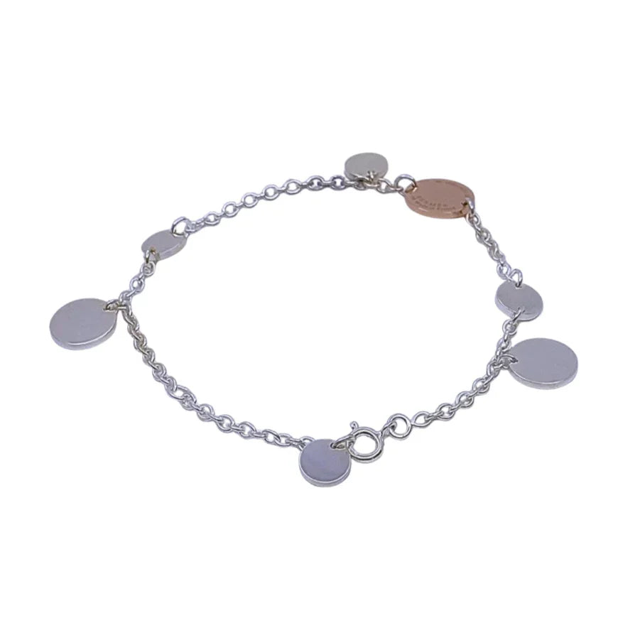 Hermes Confettis Ex-libris 18k Rose Gold & Silver Bracelet - Lost Designer