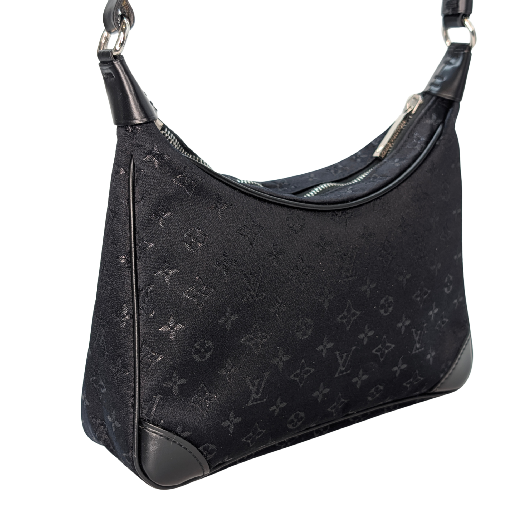 Louis Vuitton Satin Little Boulogne Monogram Bag Black
