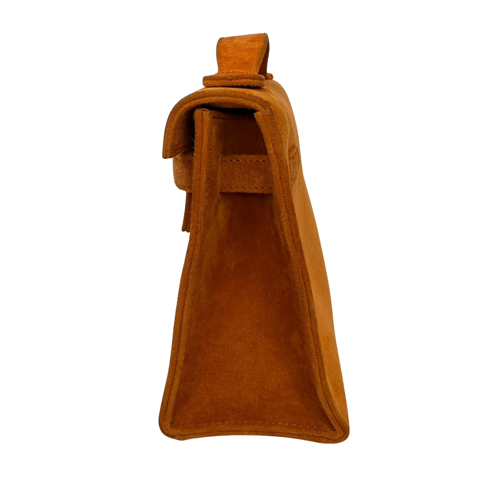 Hermès Kelly Pochette Orange H Veau Doblis Suede PWH ☐ I Stamp