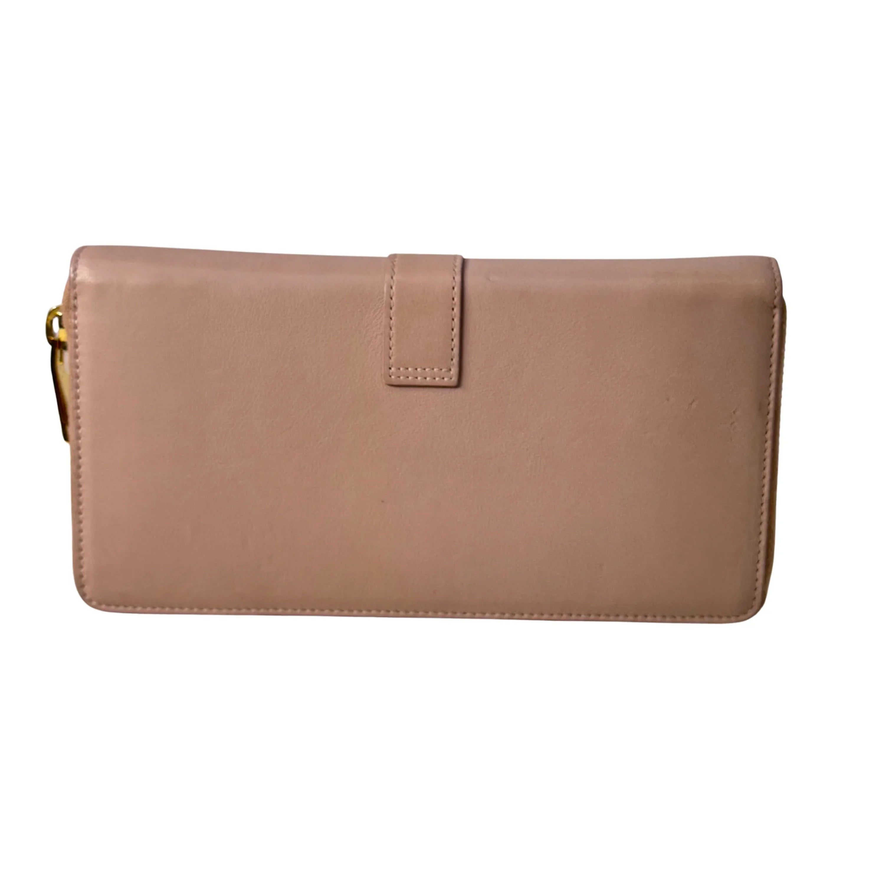 Yves Saint Laurent Smooth Calfskin Long Beige Wallet - Lost Designer