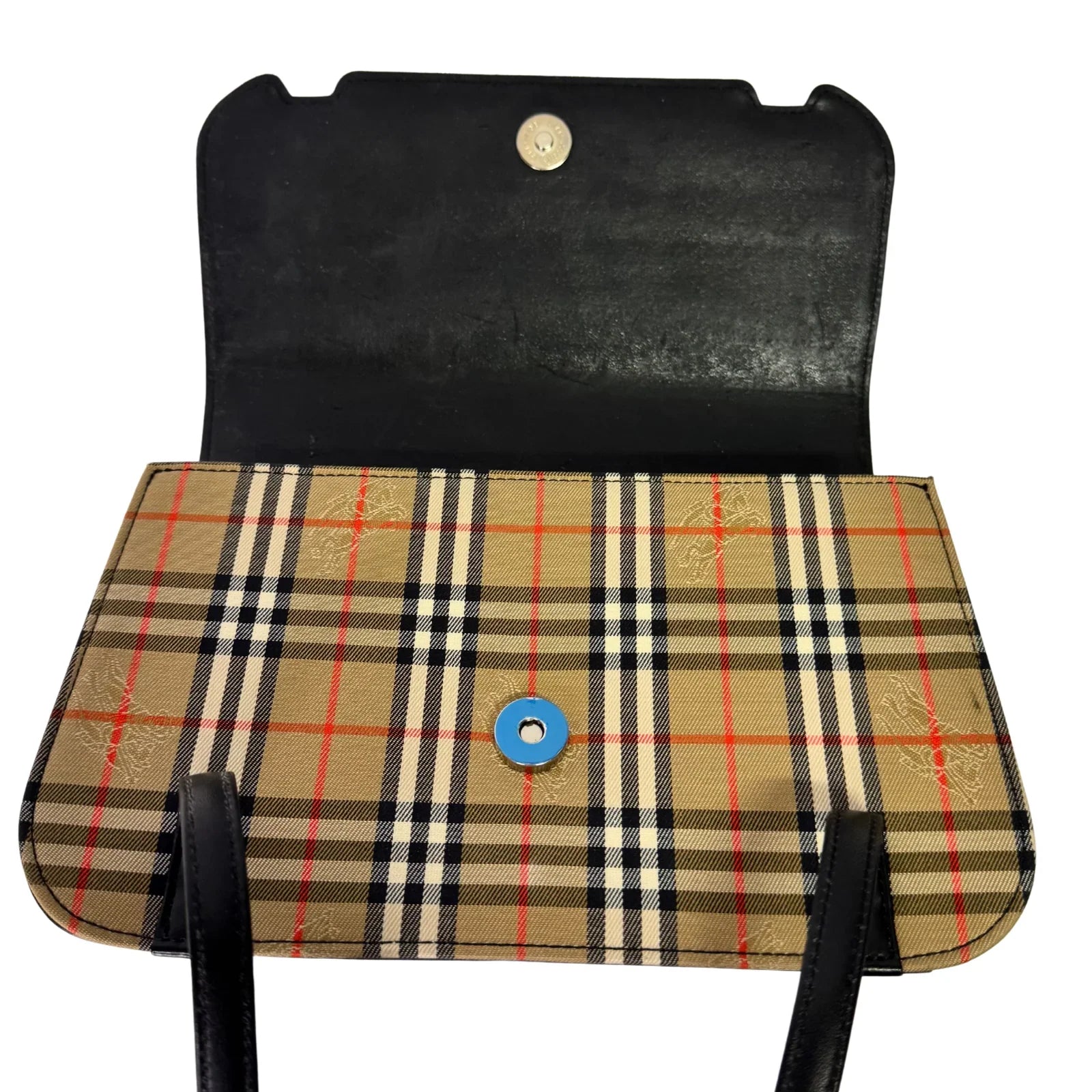 Burberry Nova Check Leather Flap Shoulder Bag