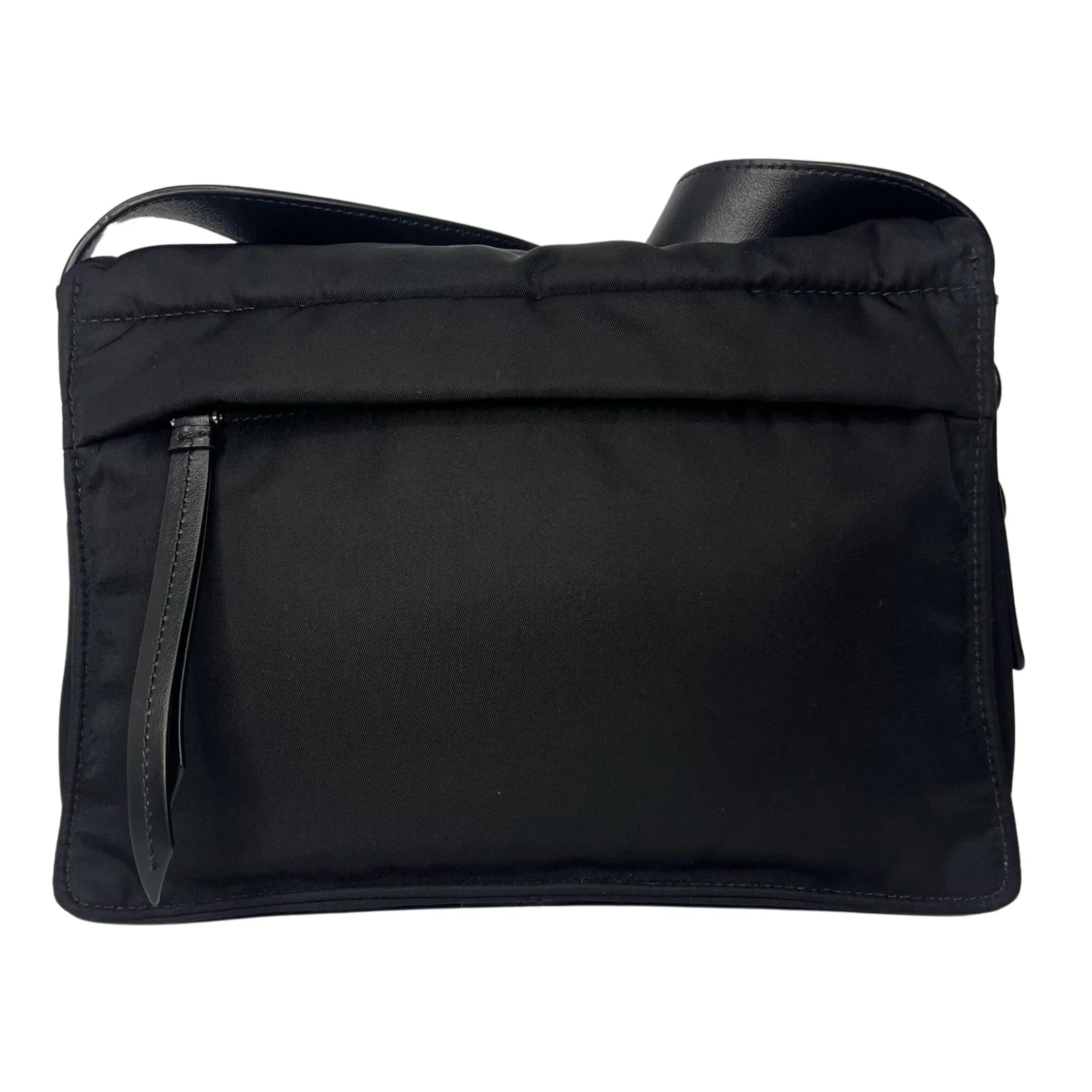 Prada Nylon Crossbody Bag with Flap Closure – Black