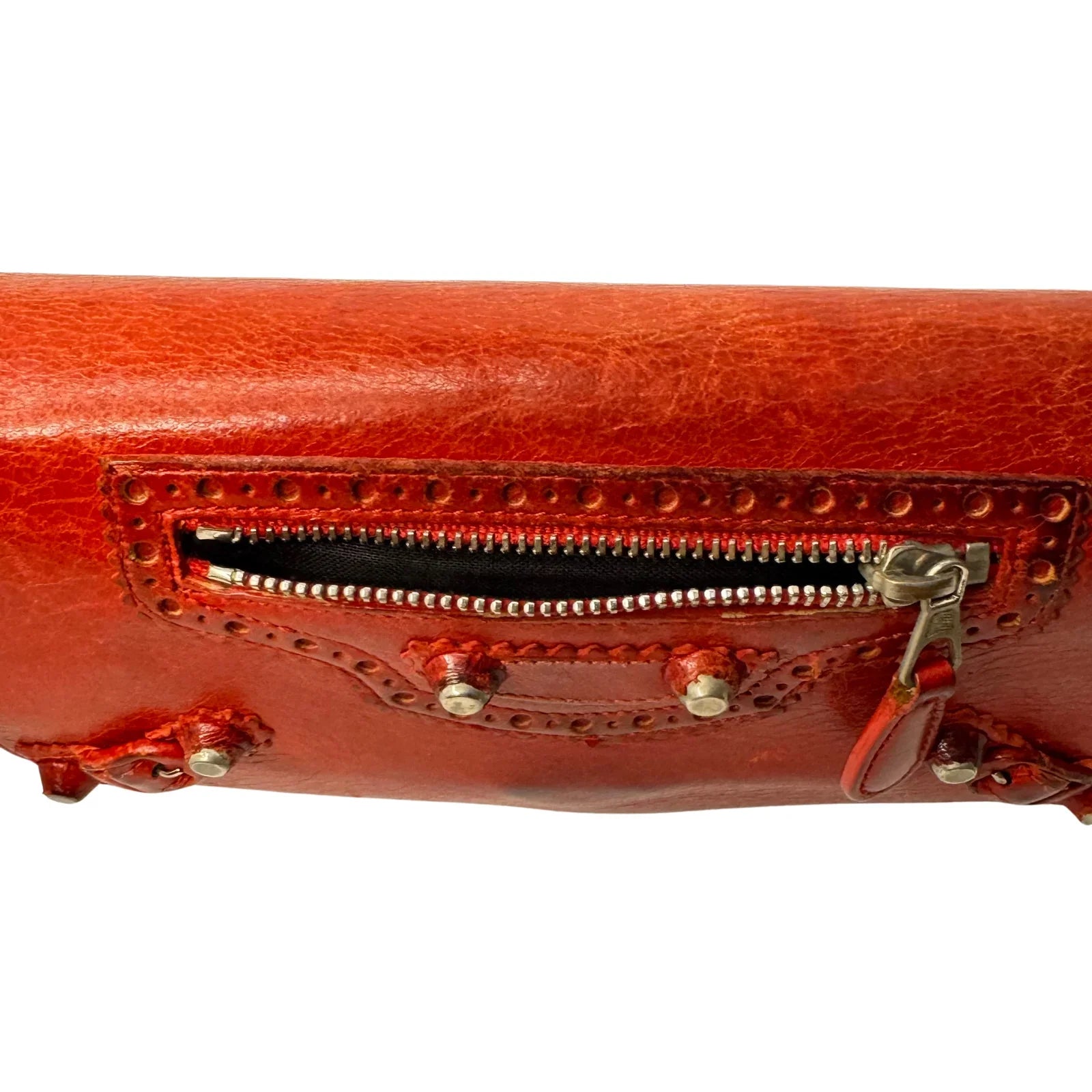 Balenciaga Red Lipstick Agneau Leather Giant 12 Gold Hardware Wallet - Lost Designer