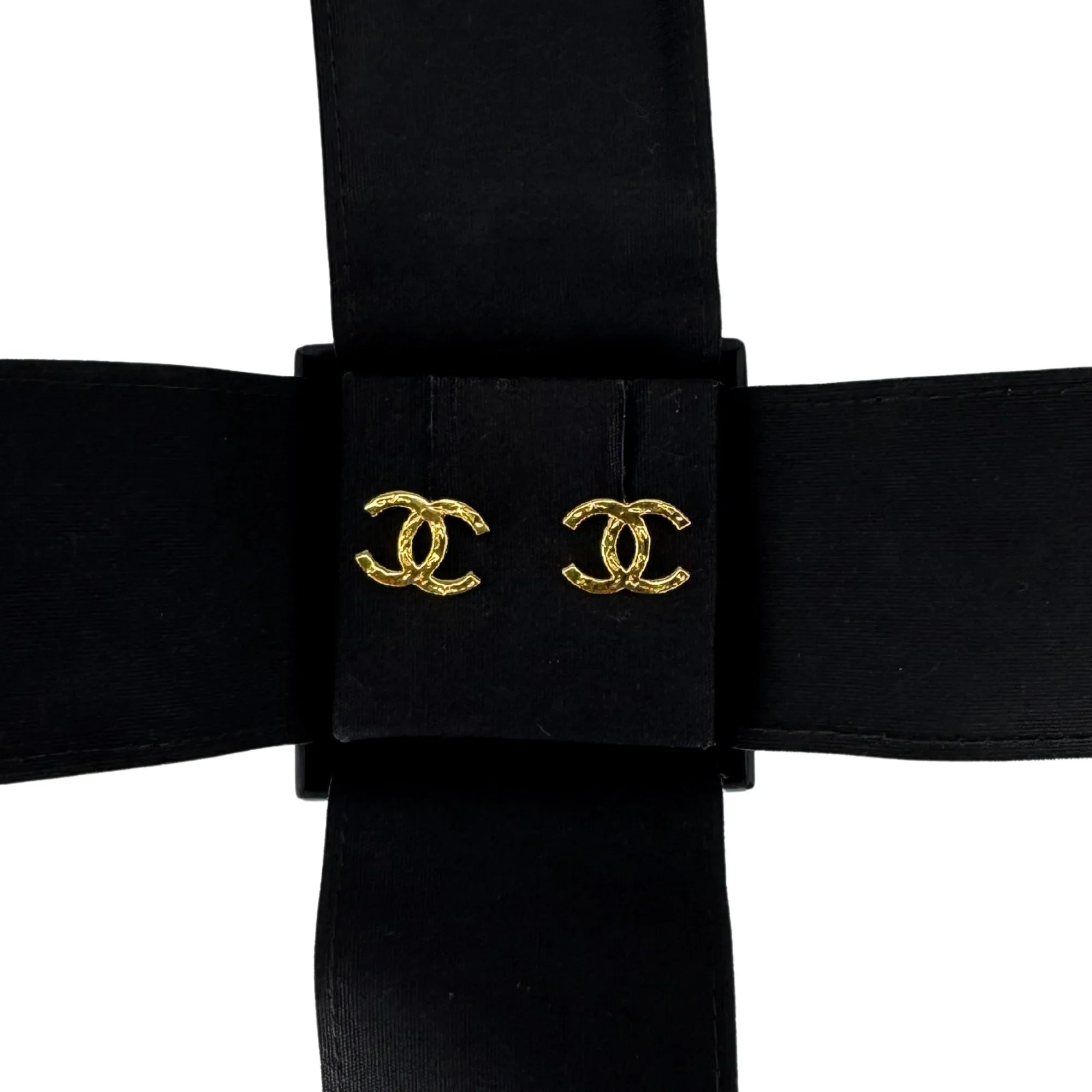 Chanel 18K Gold-Plated CC Logo Stud Earrings