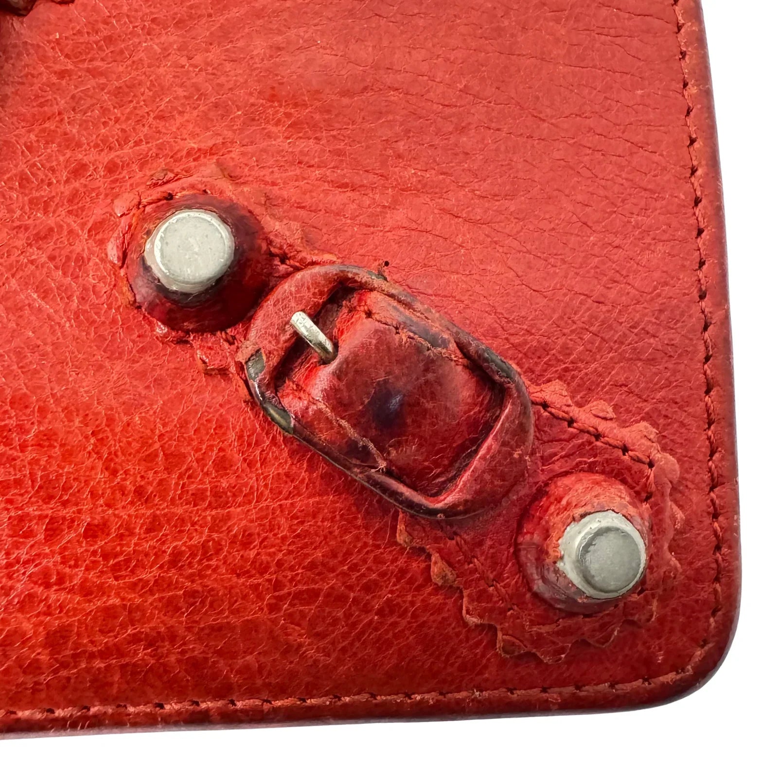 Balenciaga Red Lipstick Agneau Leather Giant 12 Gold Hardware Wallet - Lost Designer