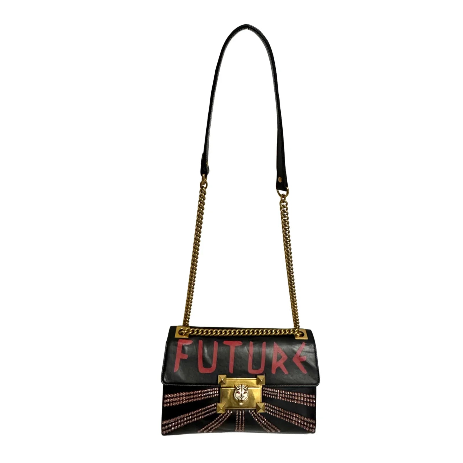 Gucci Osiride Future Embellished Leather Bag Black