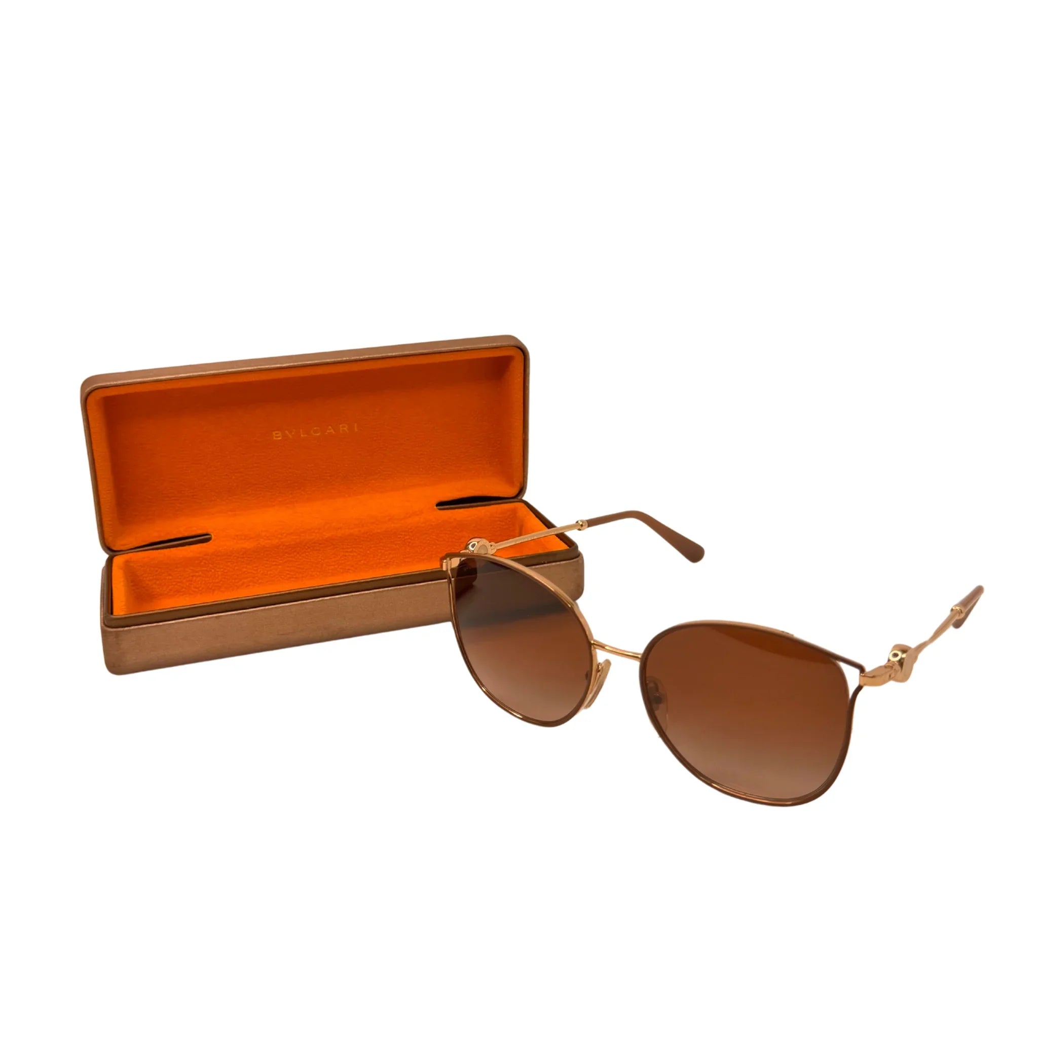 Bvlgari BV6114 Gold Metal Gradient Round Sunglasses – 2036/13 - Lost Designer