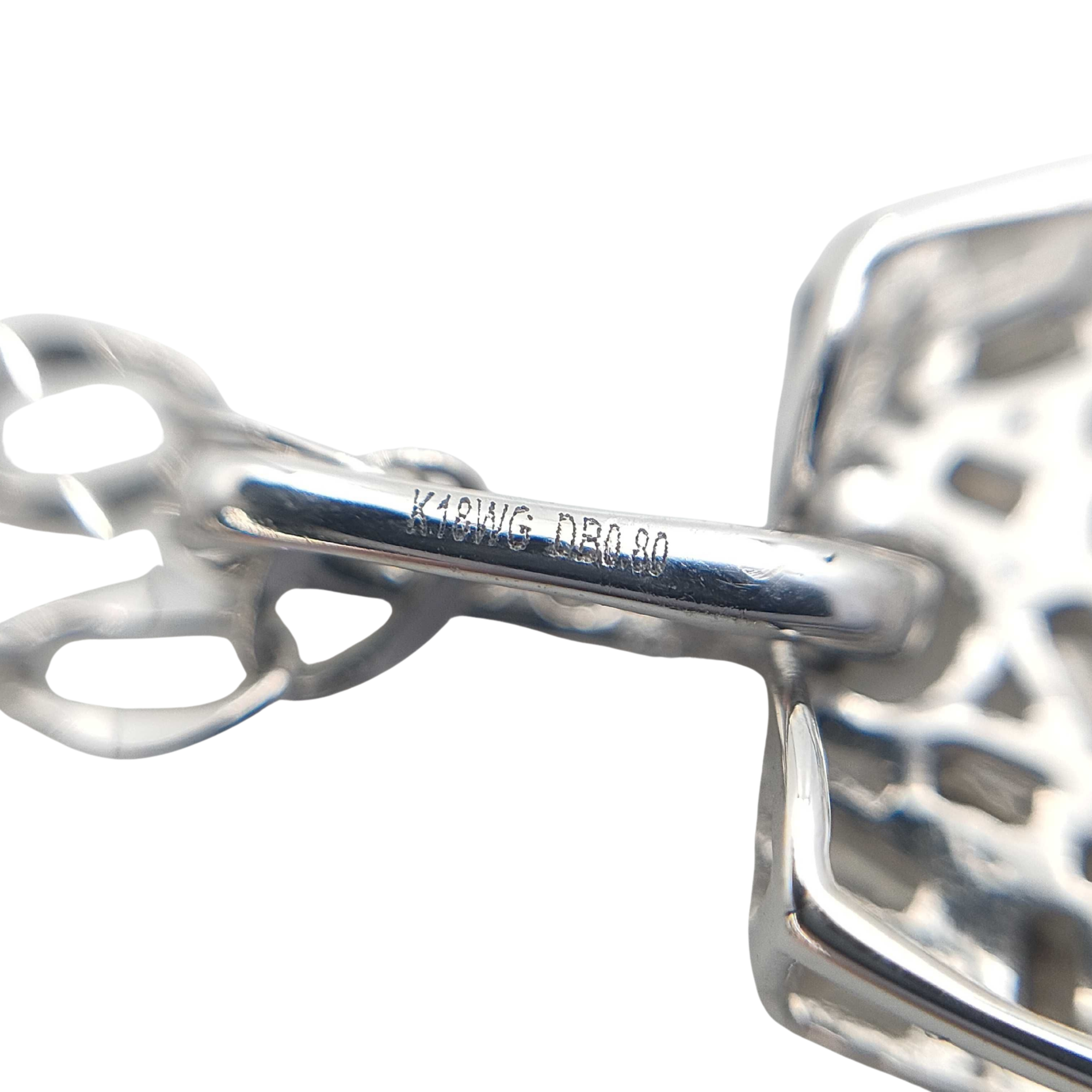 0.80ct 18K White Gold Natural Diamond Baguette Mosaic Pendant Necklace